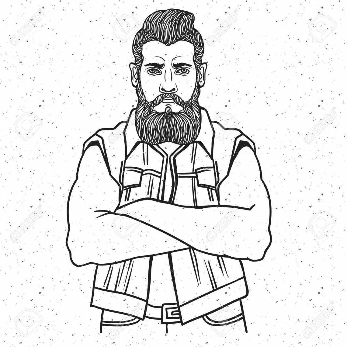 Очаровательная раскраска бороды бодо для детей