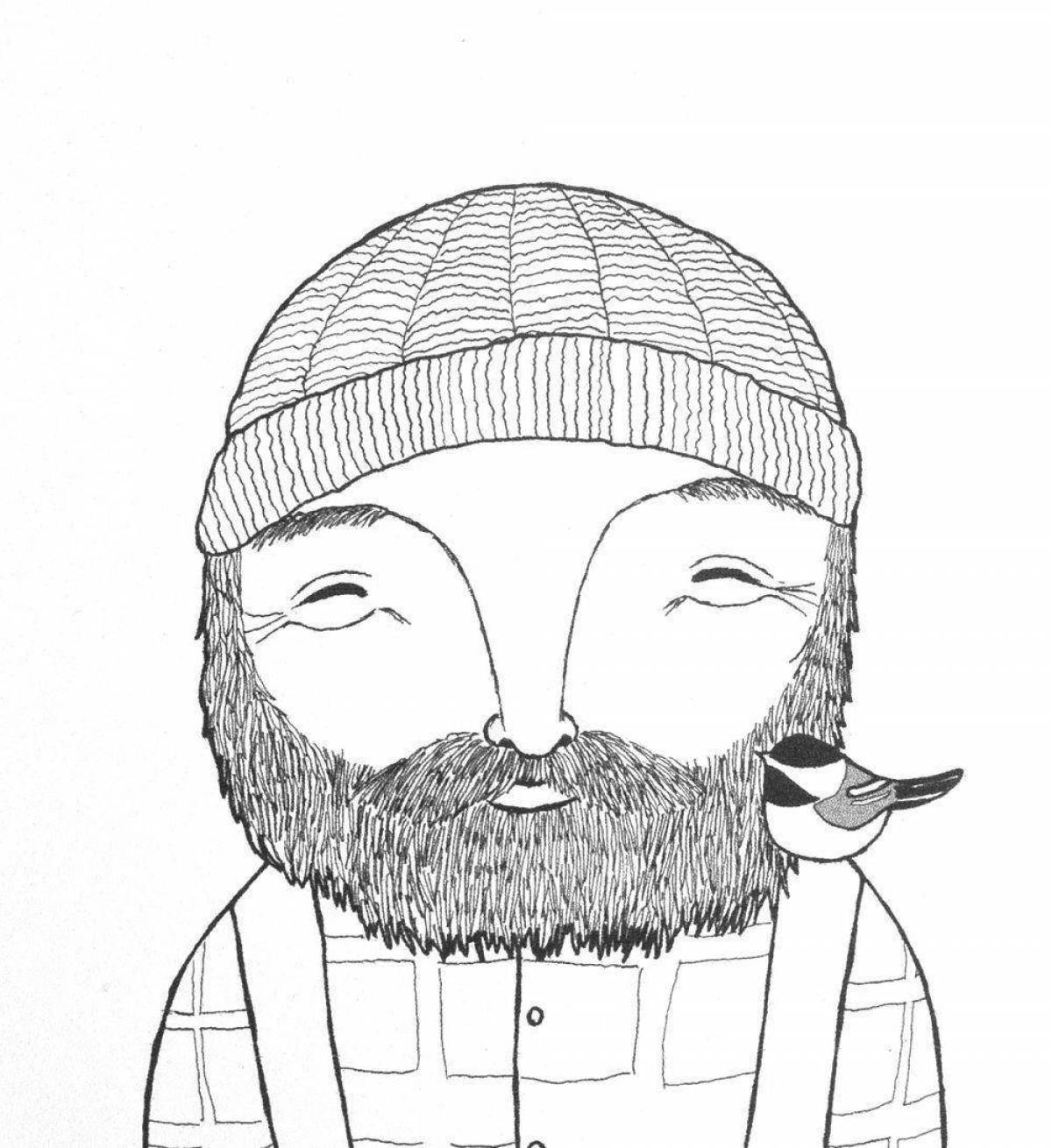 Magic bodo beard coloring page for kids