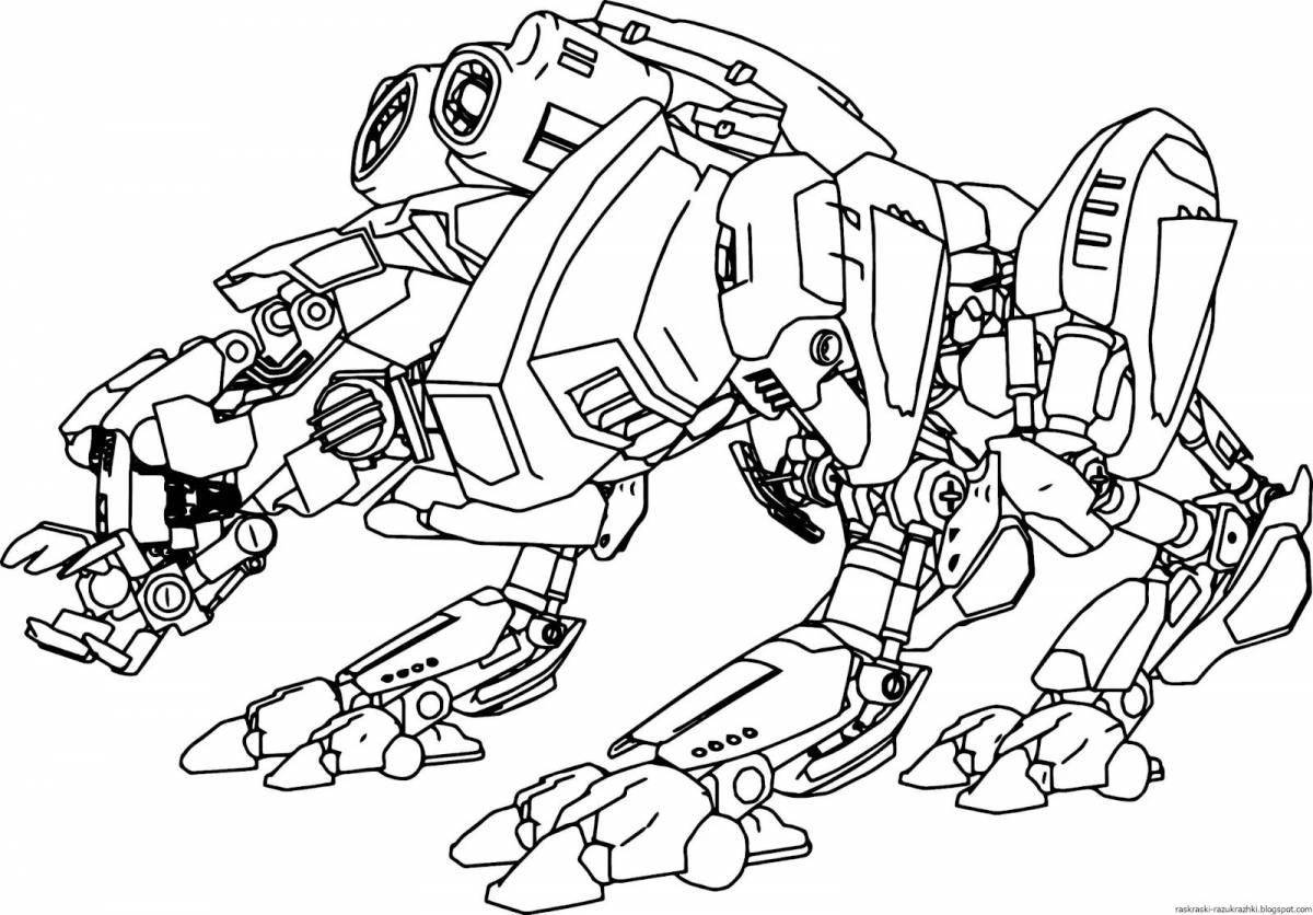 Innovative robot coloring page for boys