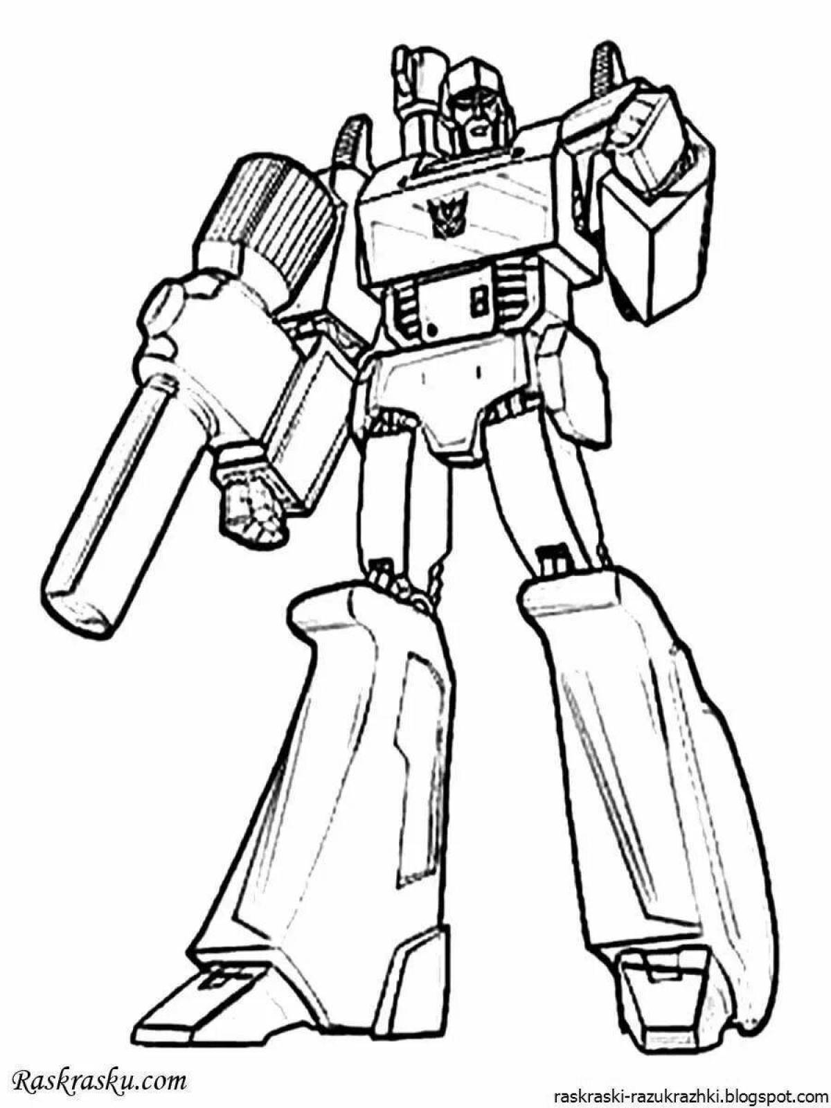 Colorful cool robot coloring page for boys