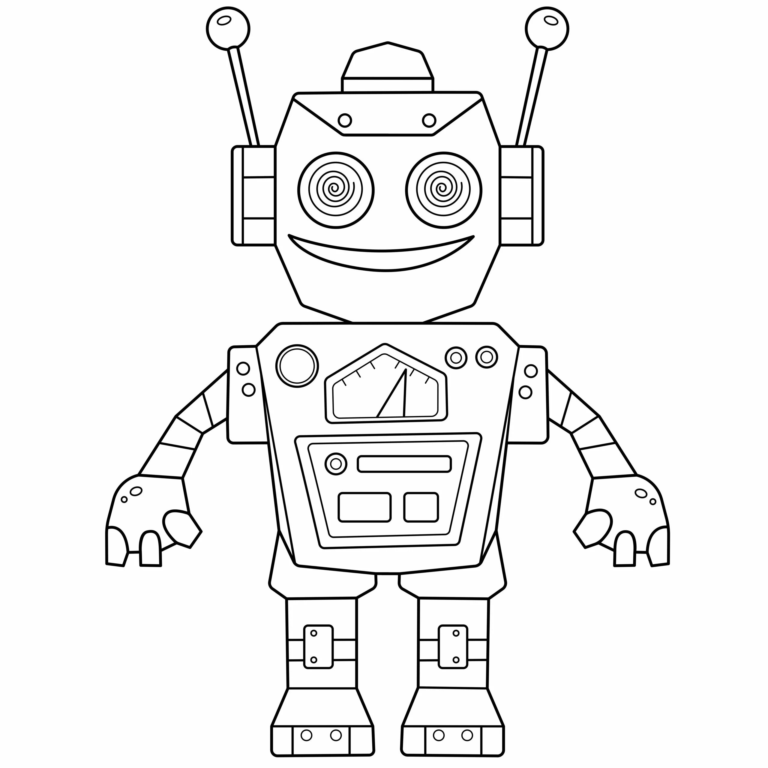 Cute cool robot coloring for boys