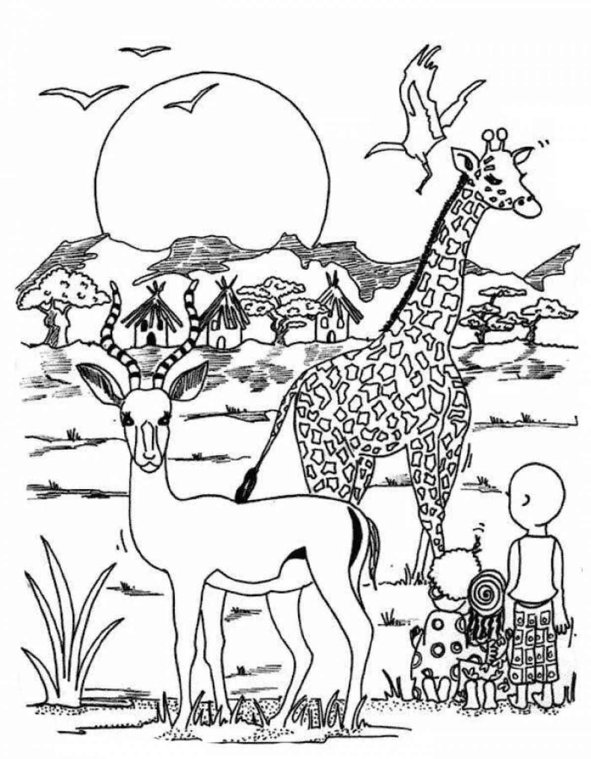 Exotic cheetah coloring page