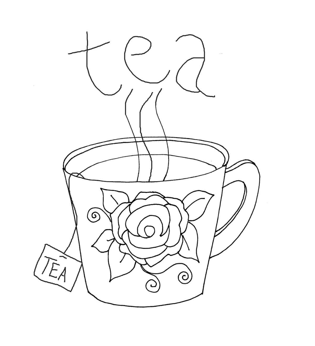 Fabulous teapot and cup coloring book for kids