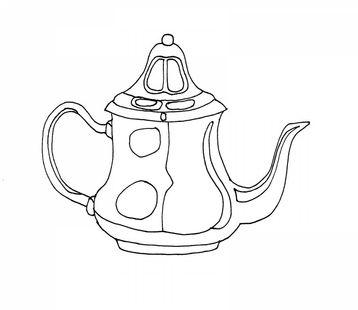 Gorgeous teapot and cup coloring book for babies