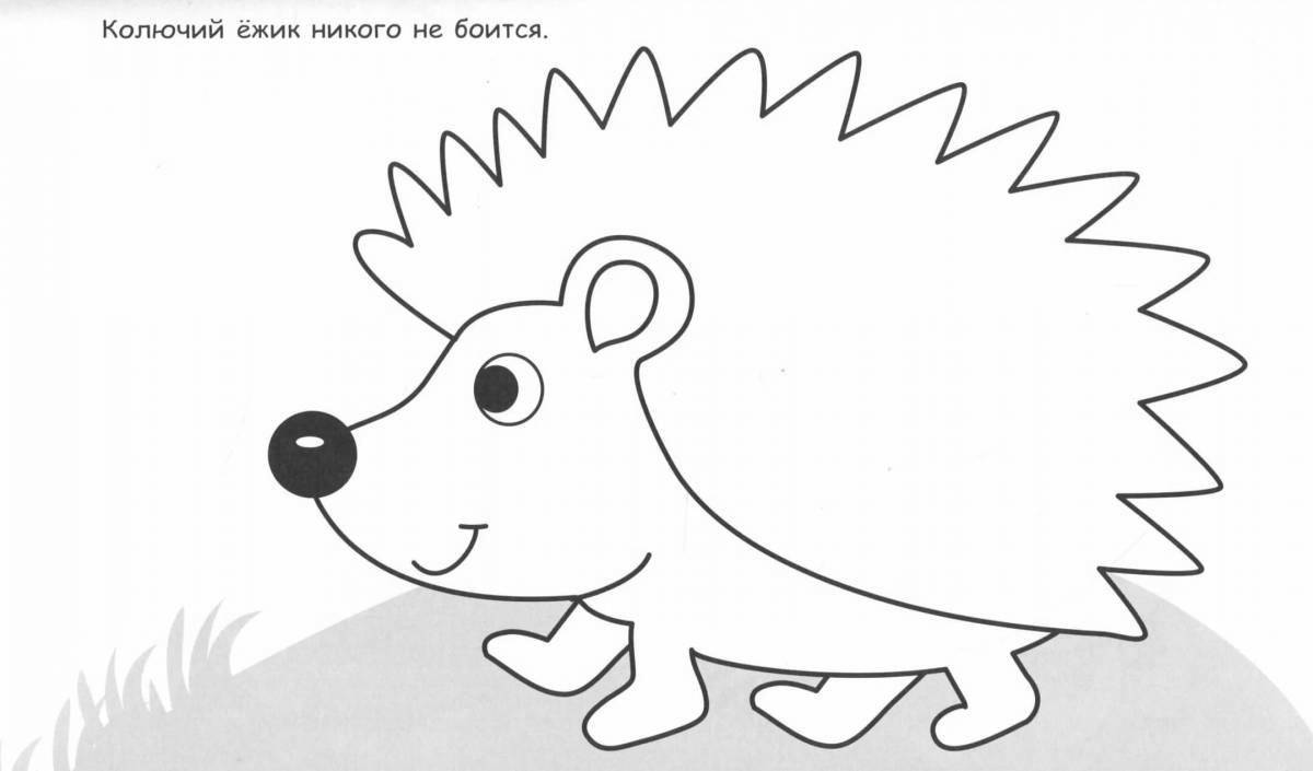 Cute hedgehog coloring book for 3-4 year olds
