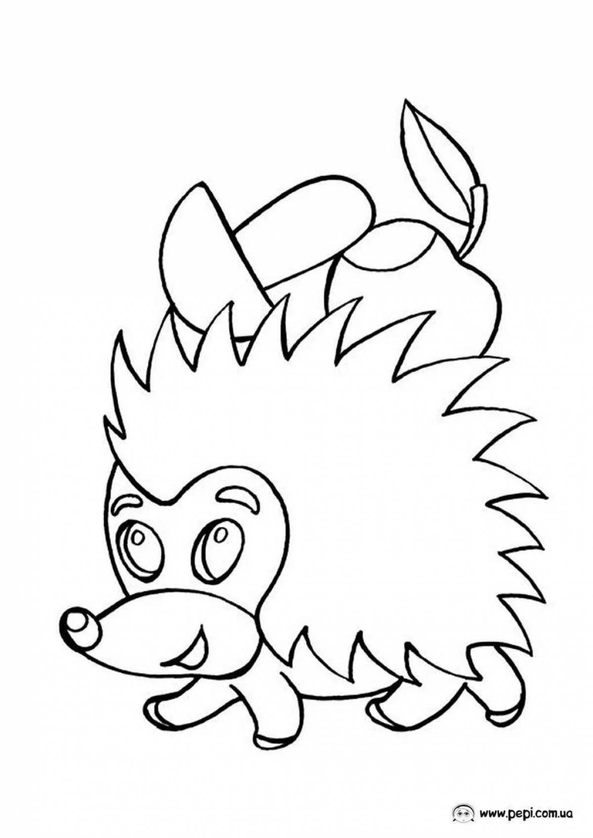 Fancy coloring hedgehog for children 3-4 years old