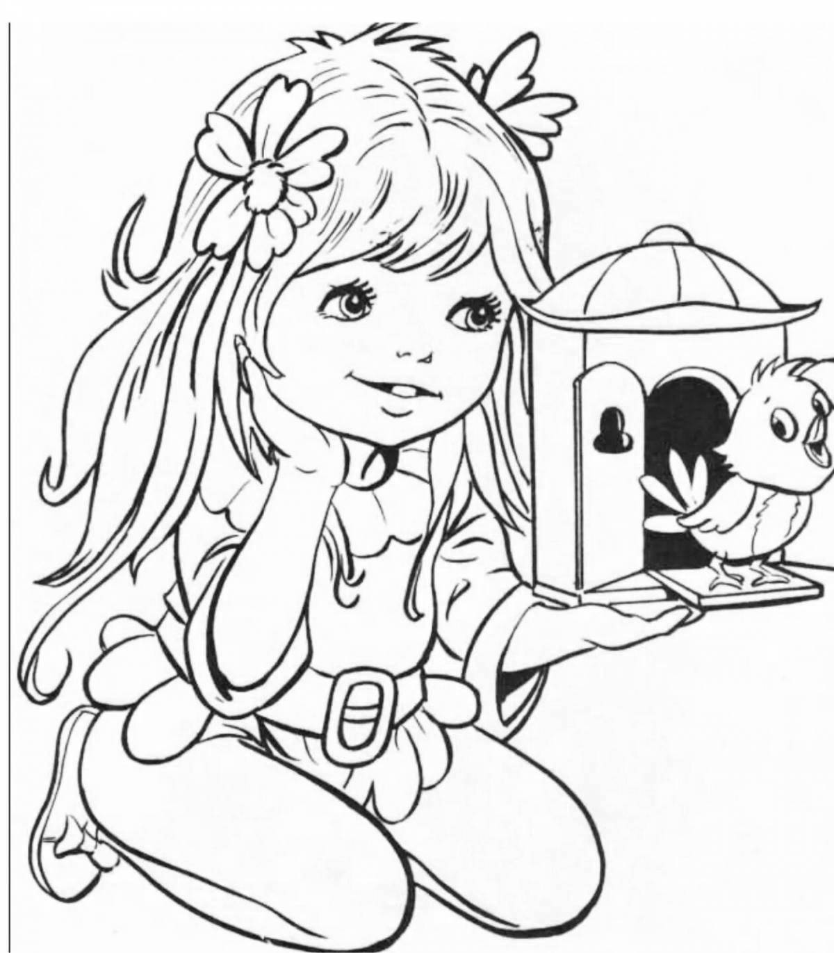 A wonderful coloring book for children 5 years old for girls