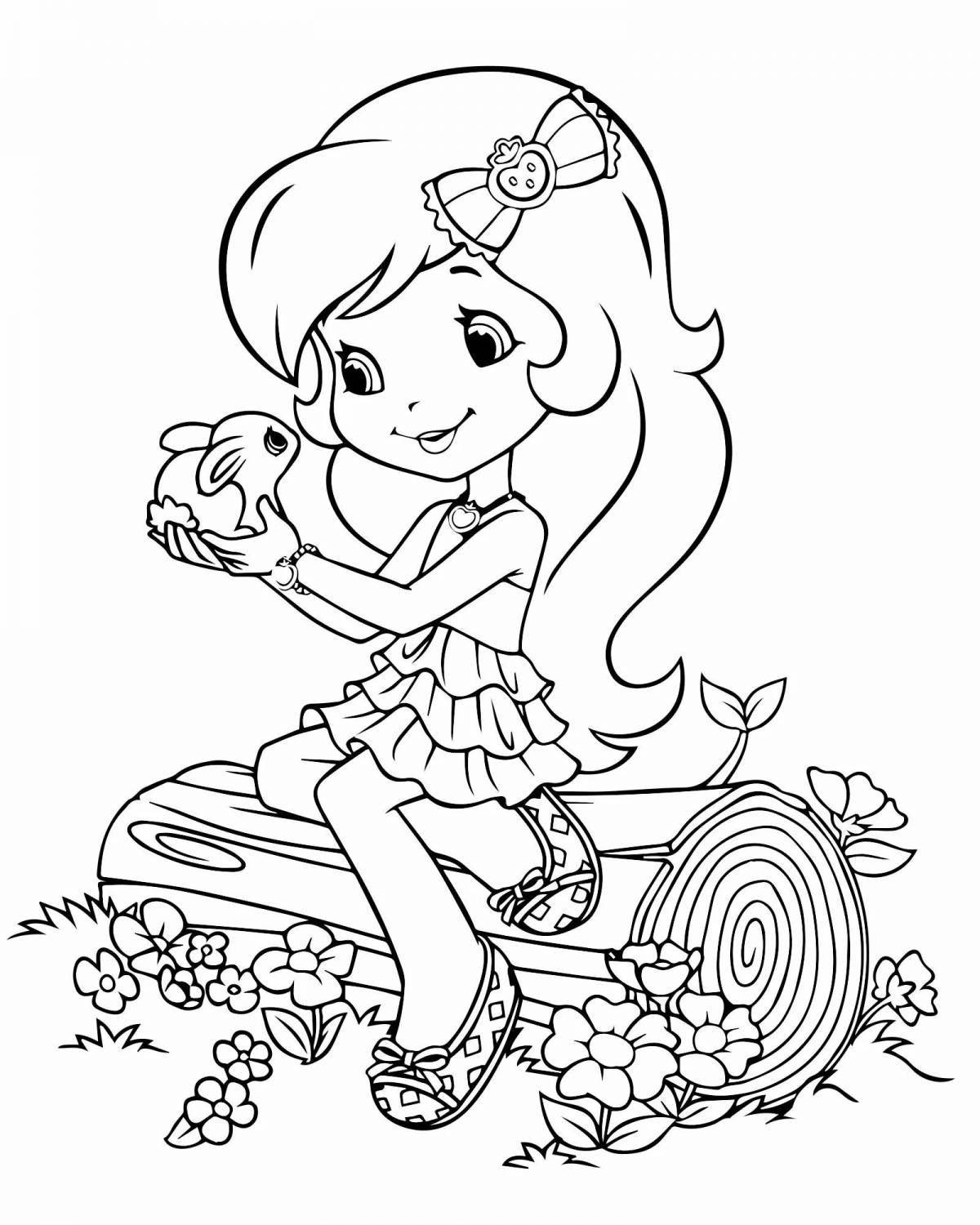 Whimsical coloring book for 5 year olds for girls