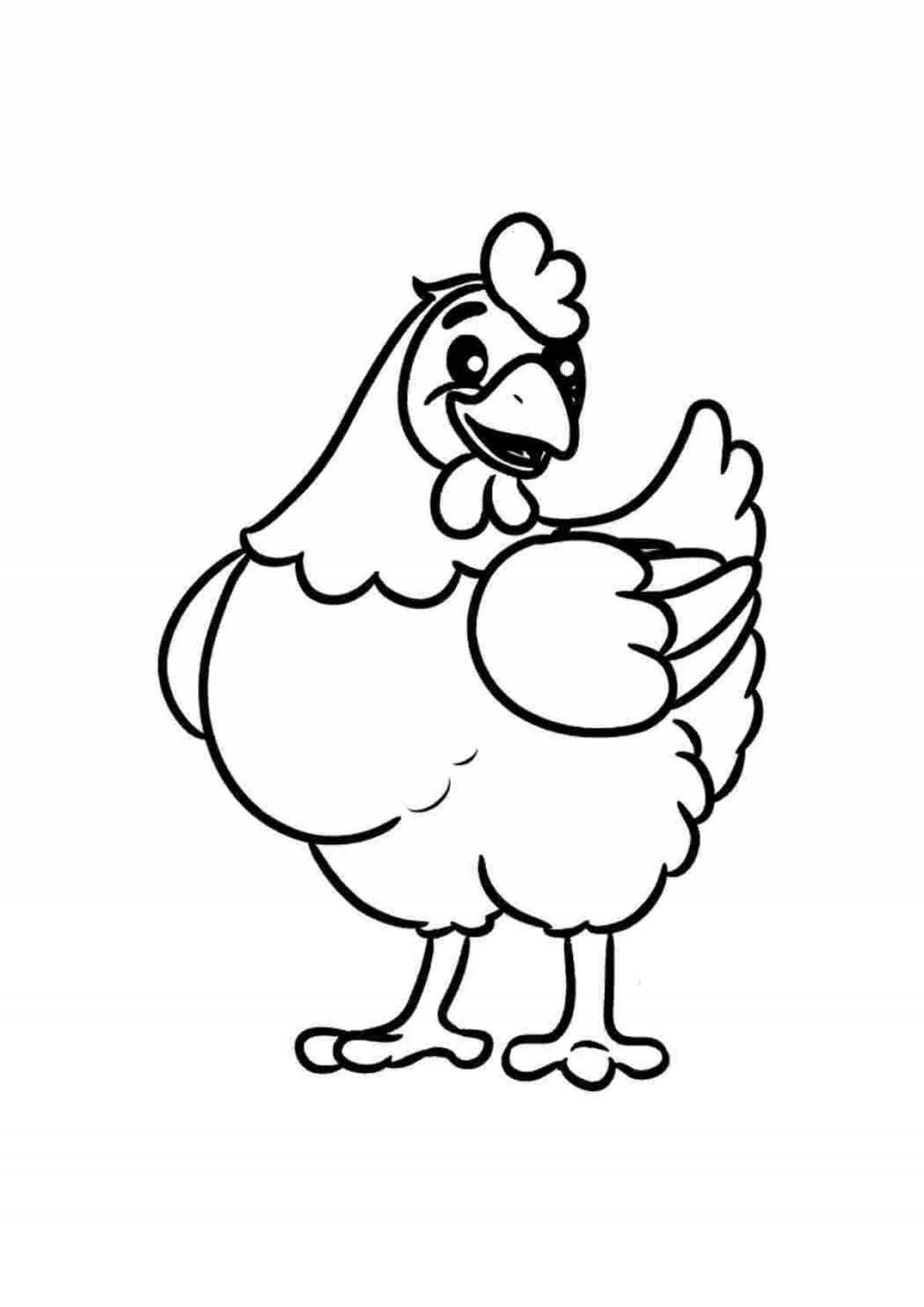 Cute rooster coloring book for 4-5 year olds