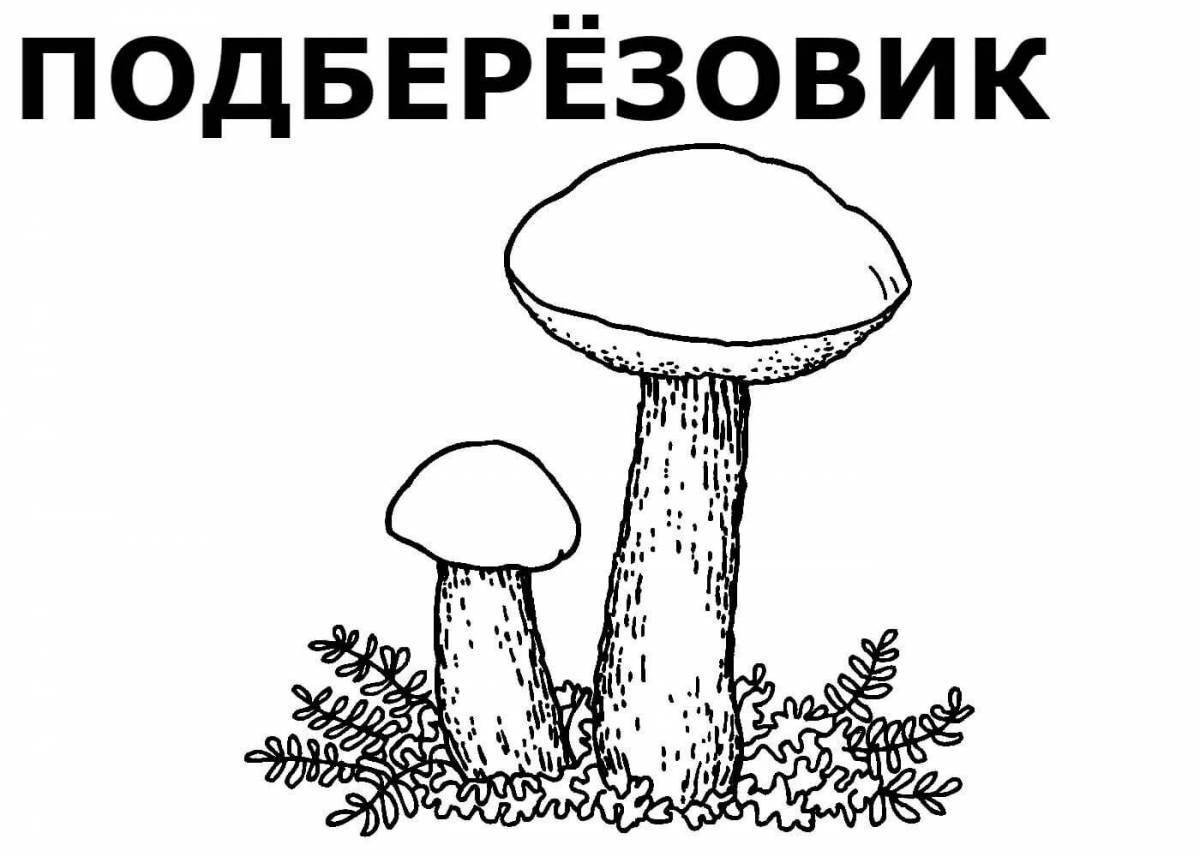 Веселая раскраска грибов для детей 6-7 лет