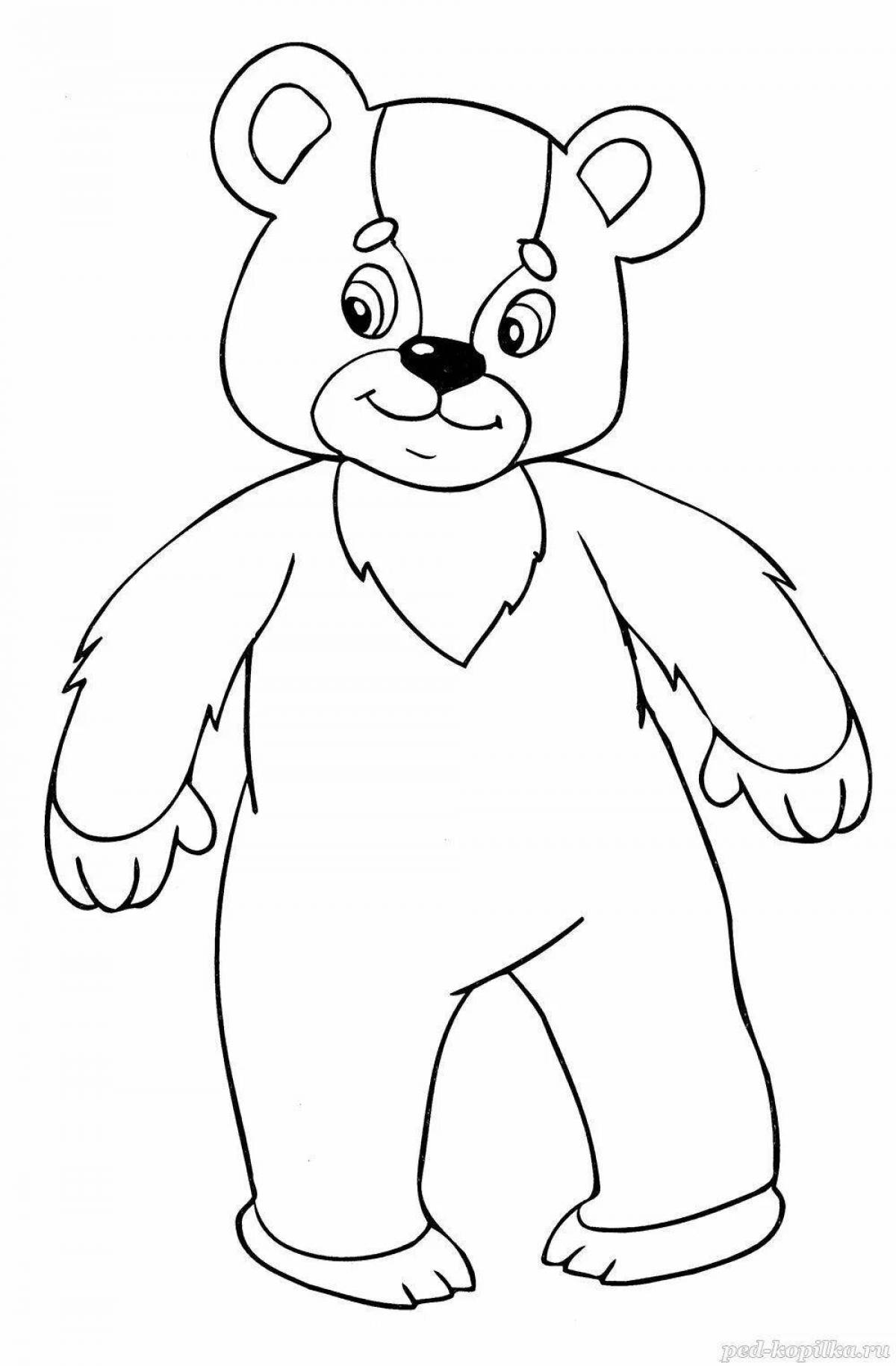 Cute teddy bear coloring book for 2-3 year olds