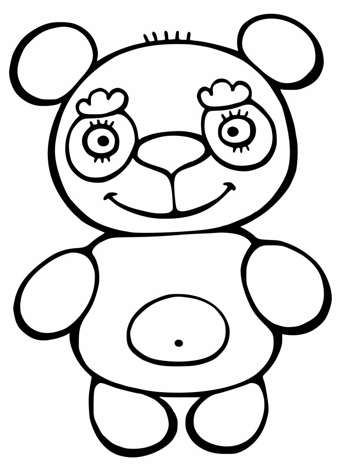 Раскраска очаровательный медвежонок для детей 2-3 лет