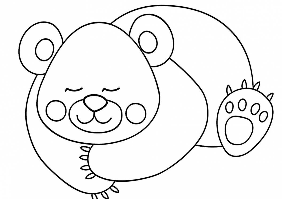 Причудливая раскраска медведя для детей 2-3 лет