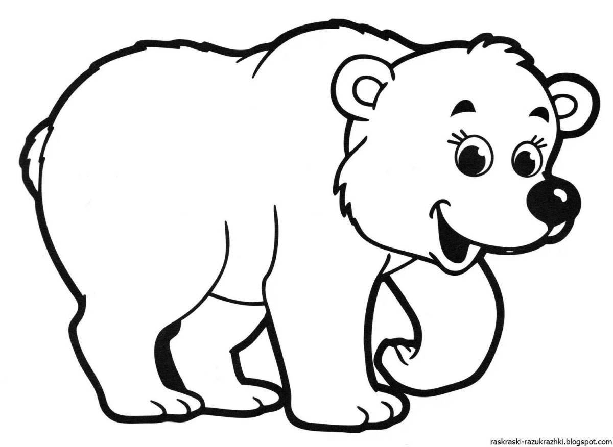 Раскраска «милый медведь» для детей 2-3 лет