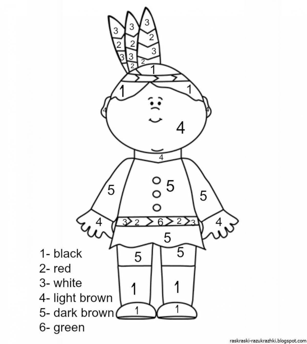 Colorful coloring pages in english for kids