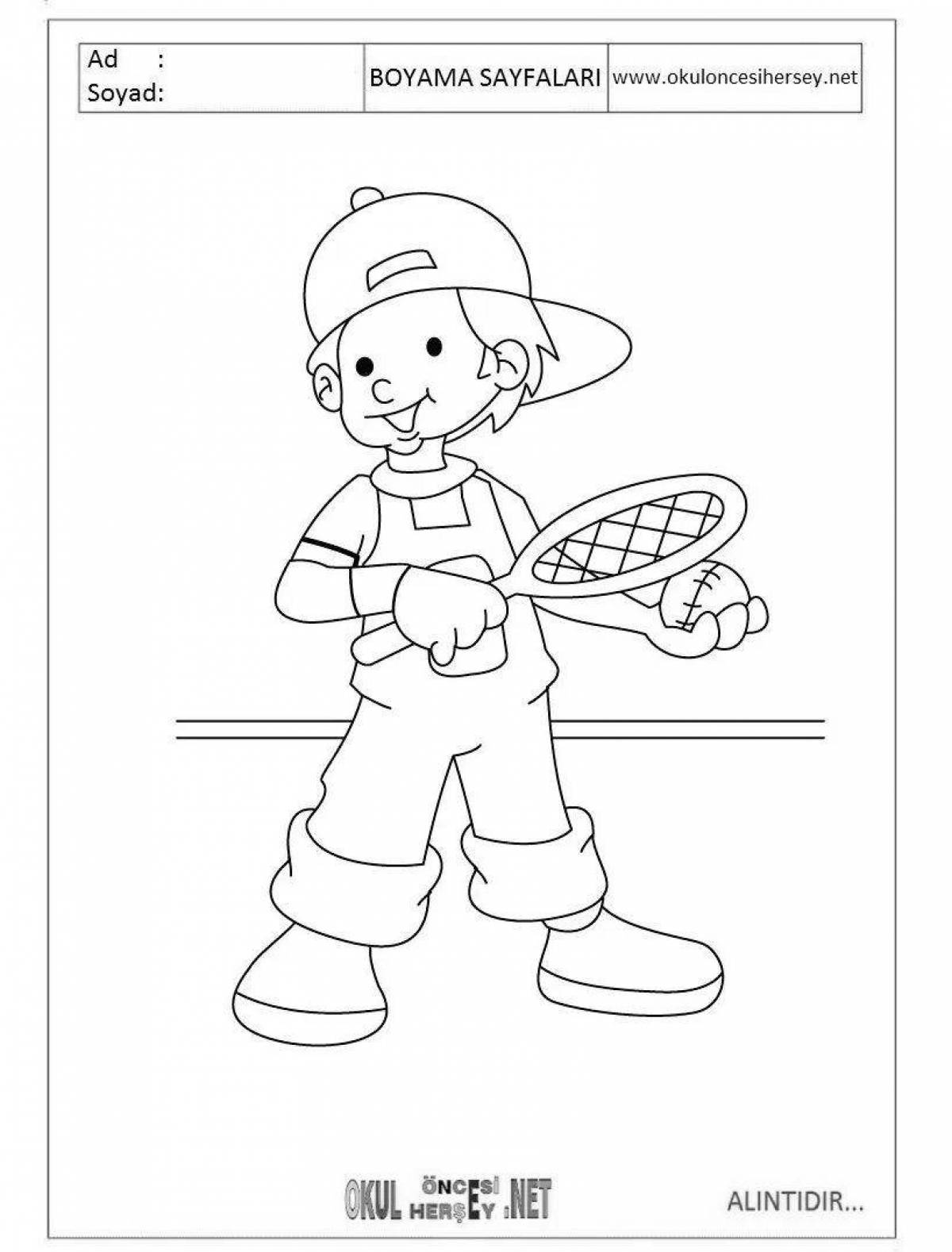 Fun sports coloring book for kids 6-7 years old