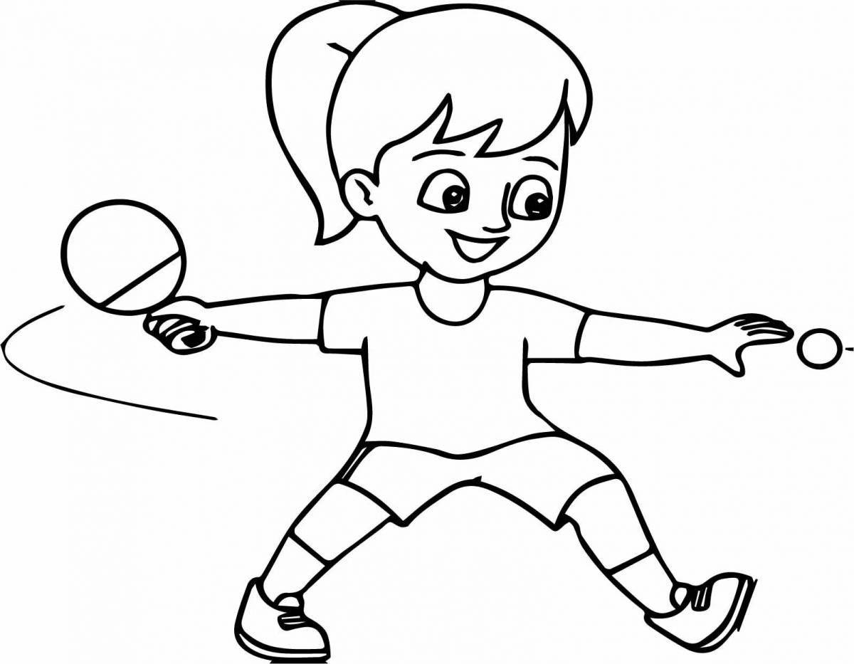Cute sports coloring book for kids 6-7 years old