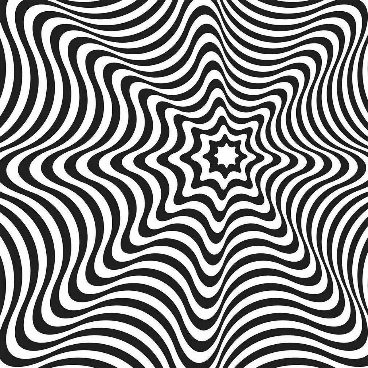 Intriguing illusion coloring book