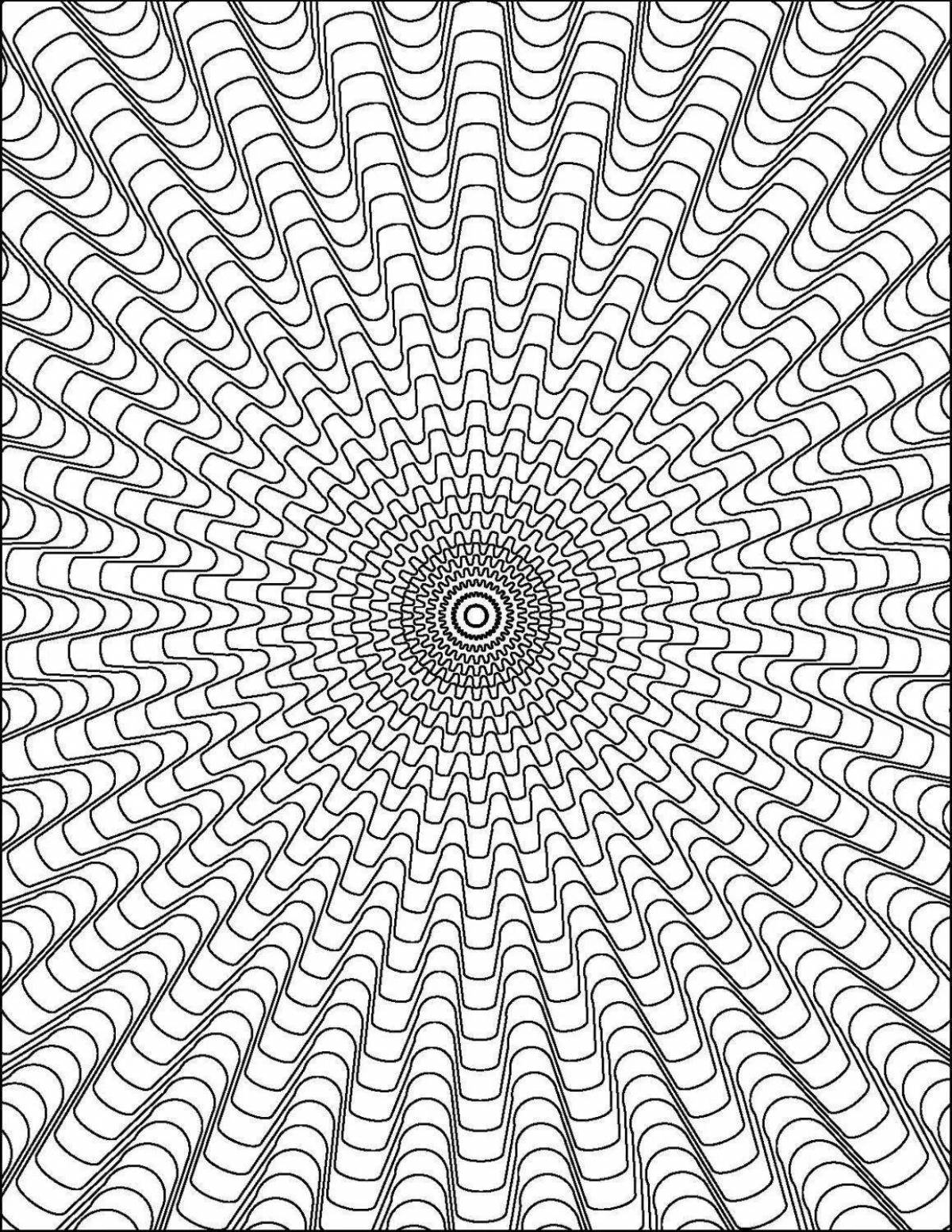 Hypnotic illusion coloring book