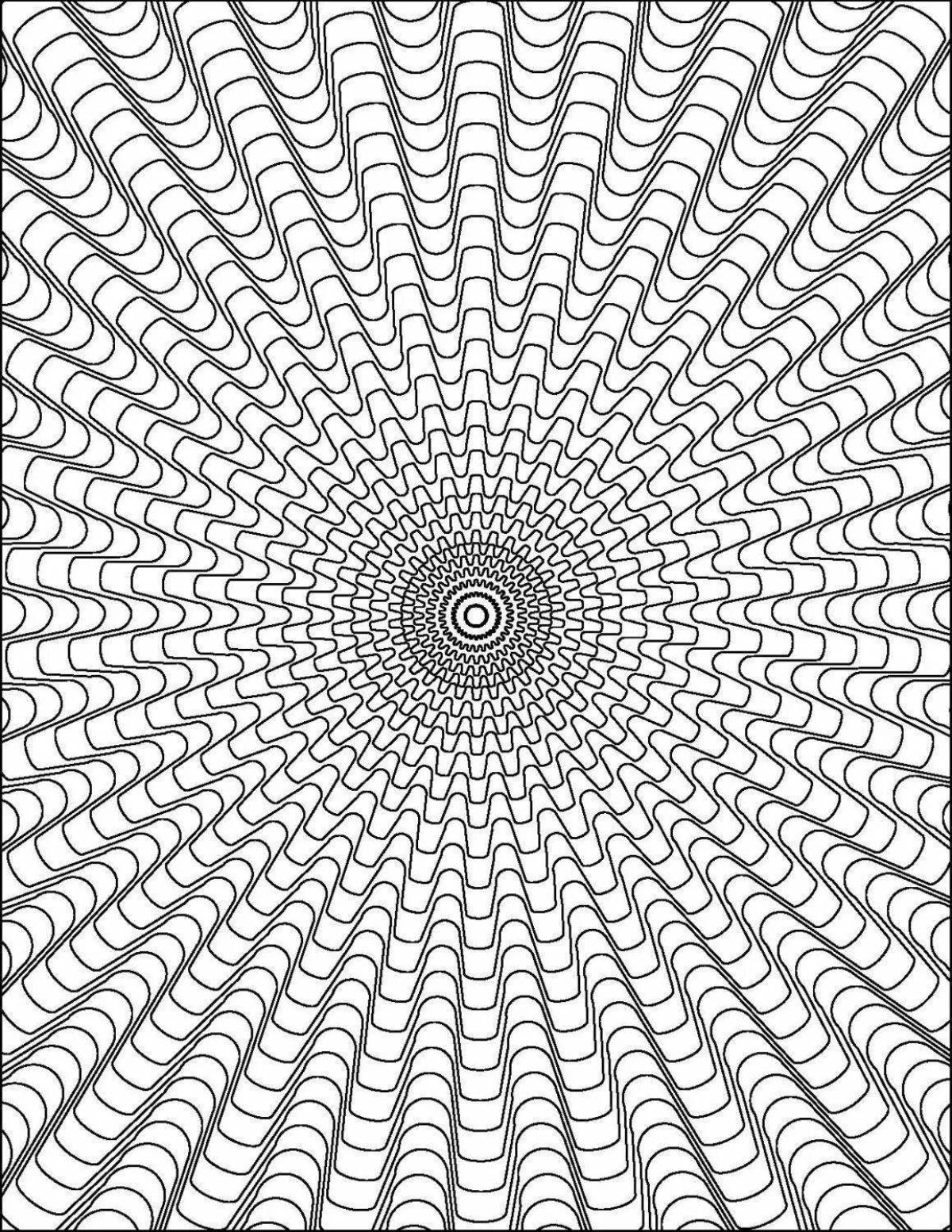 Hypnotic illusion coloring book