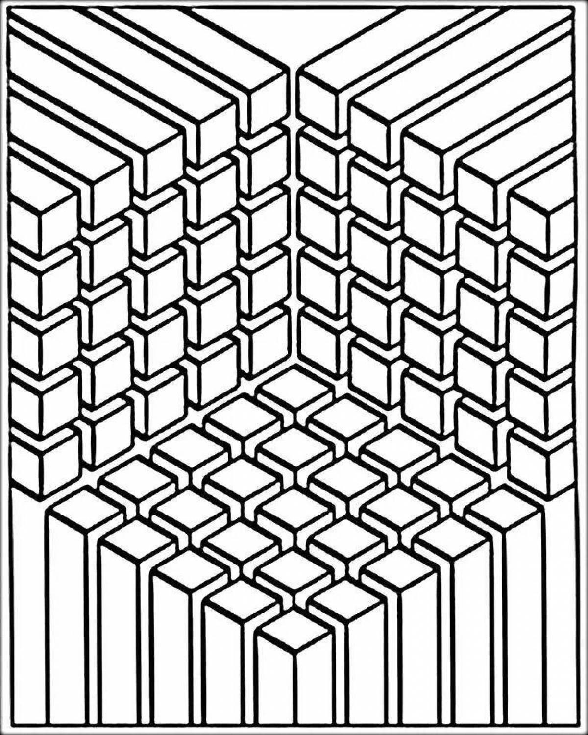 Surreal illusion coloring page