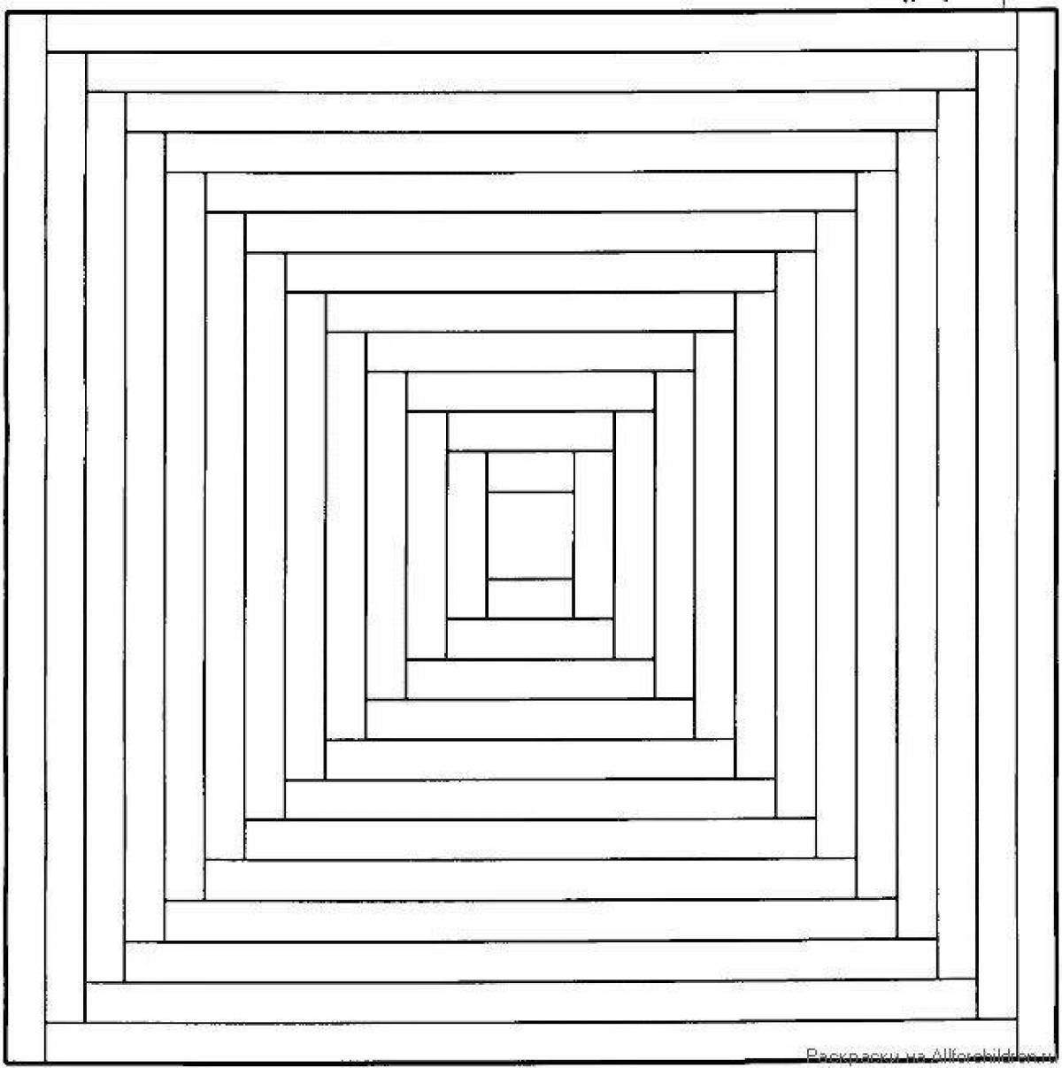 Abstract coloring illusion