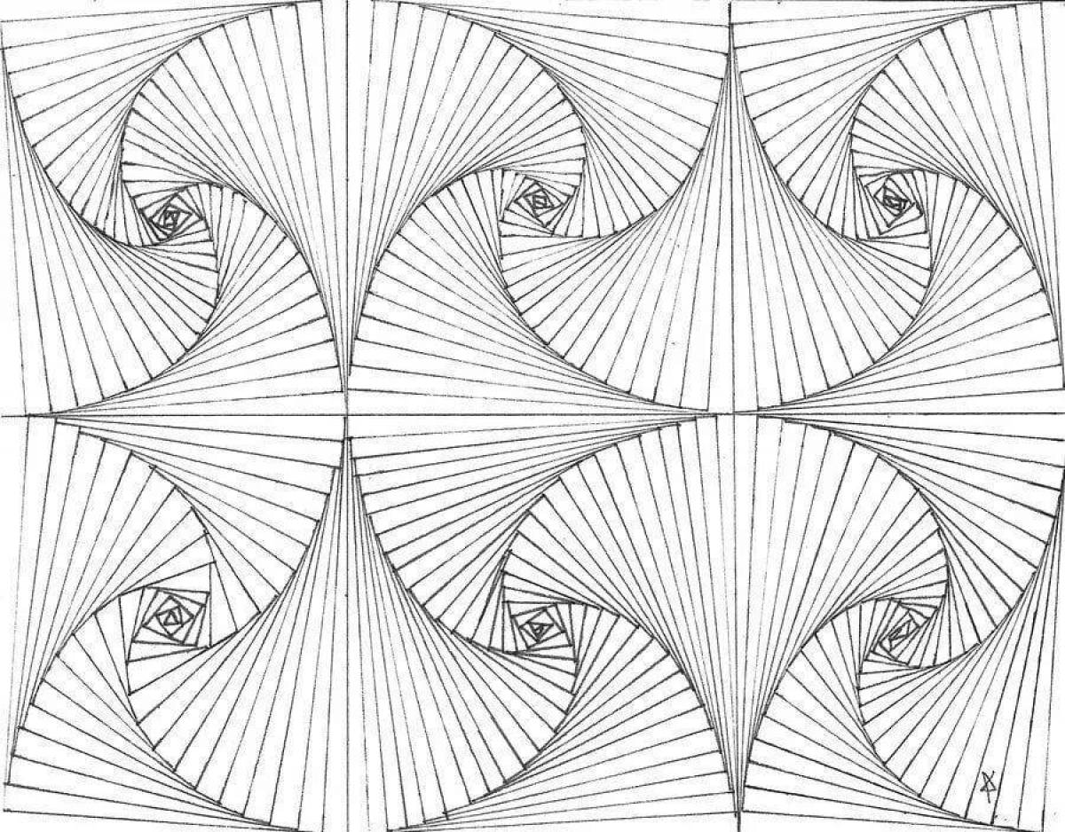 Detailed illusion coloring page