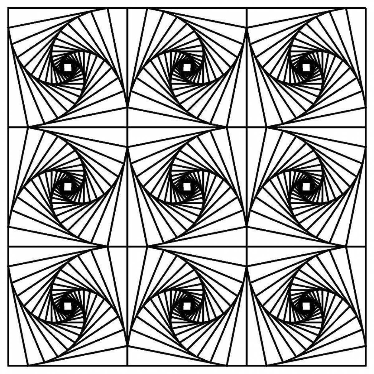 Уникальная страница раскраски иллюзий