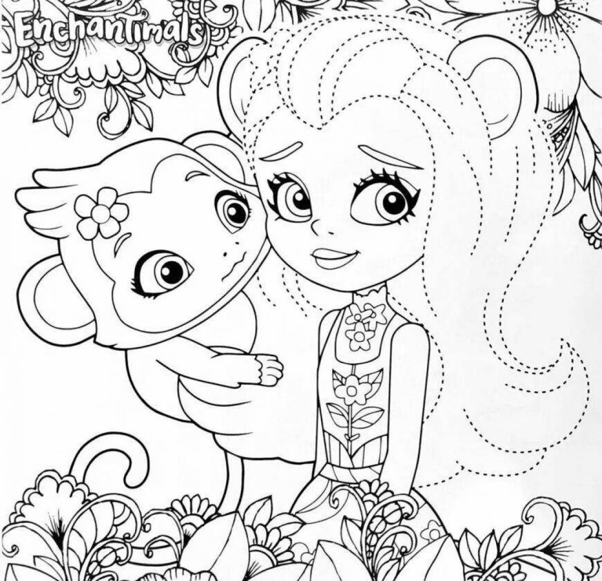 Colourful enchimala coloring book