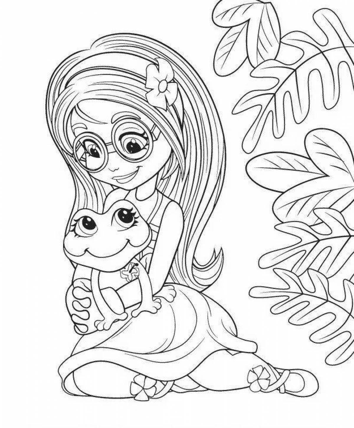Colorful enchimals coloring page