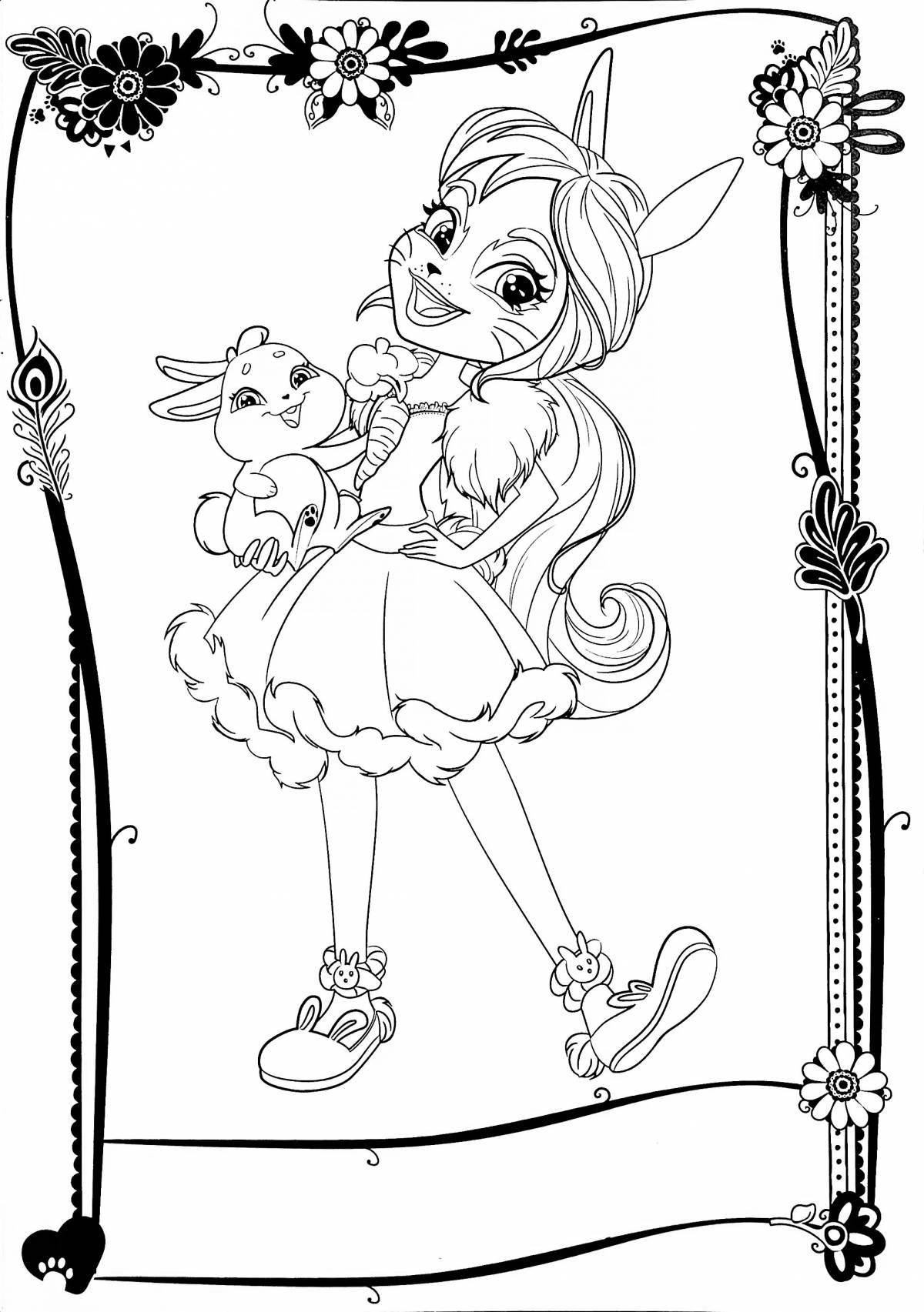 Color-zany enchimals coloring page