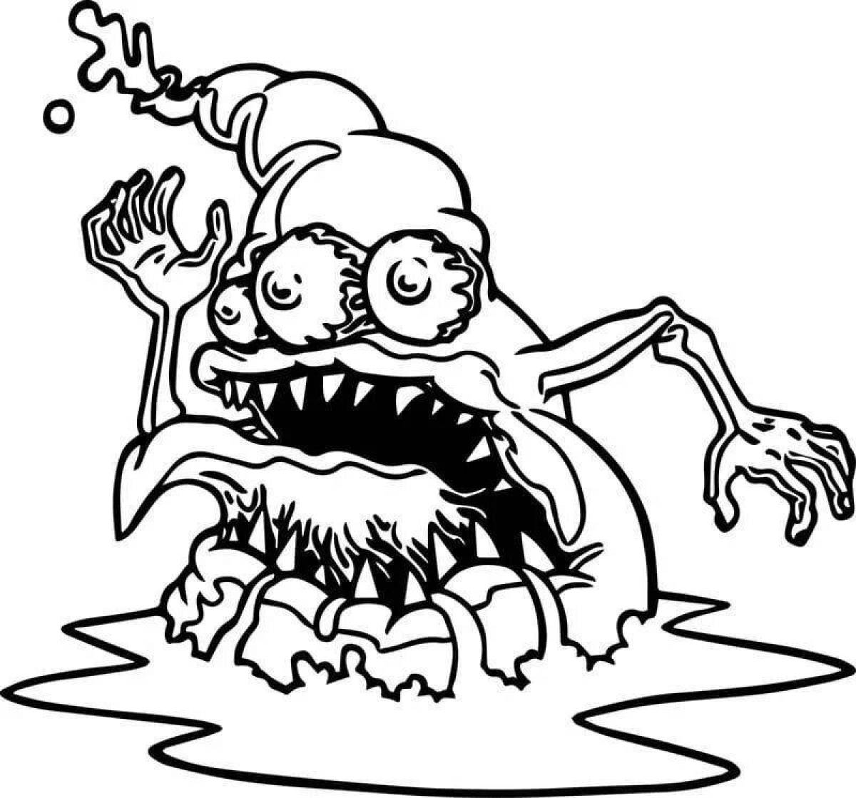 Creepy monster coloring page