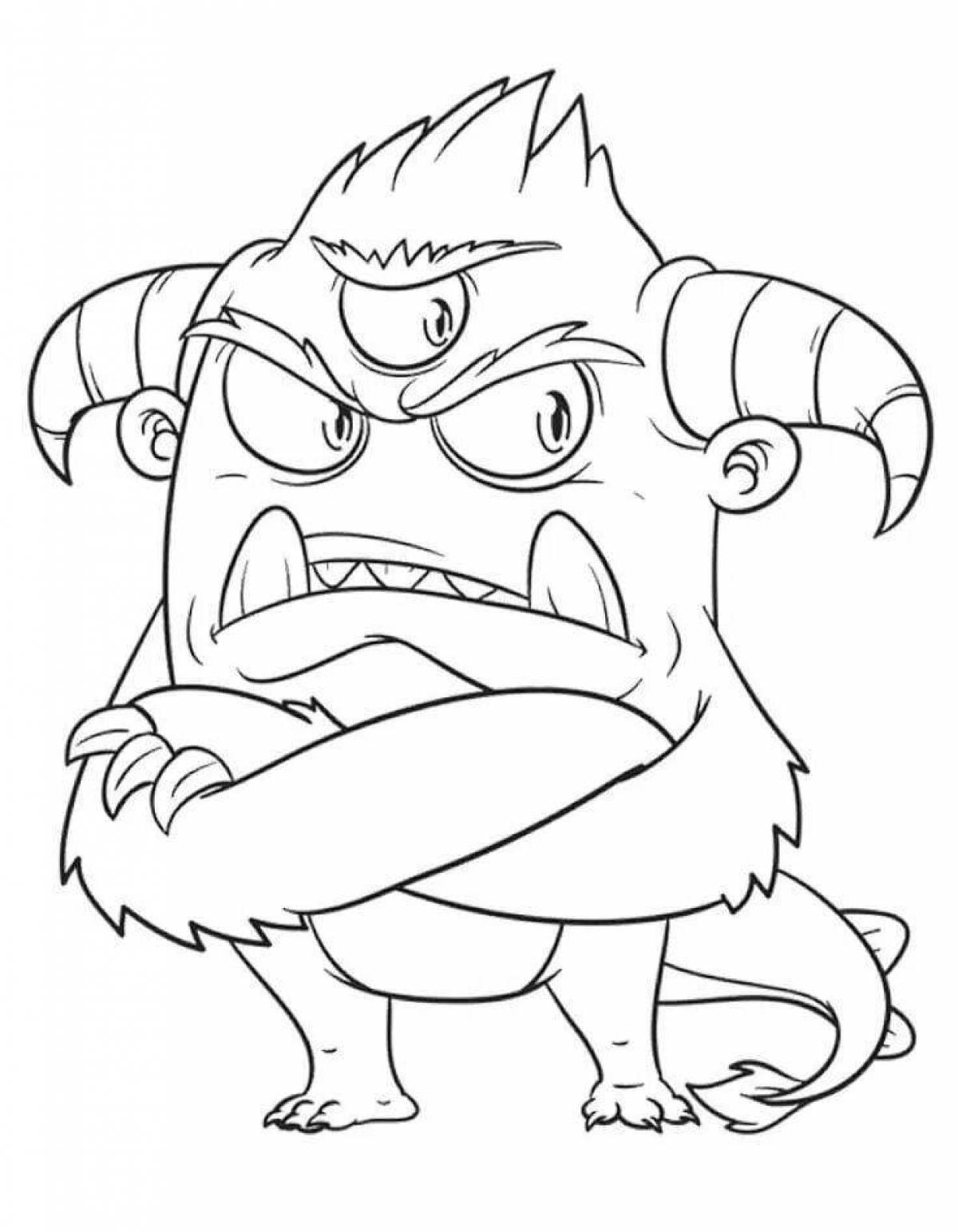 Scary monster coloring page