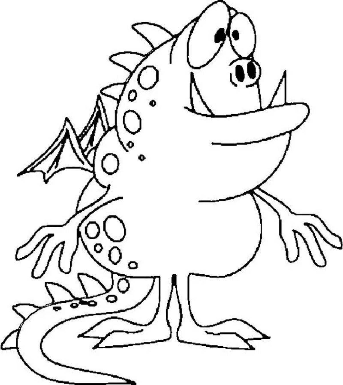 Happy monster coloring page