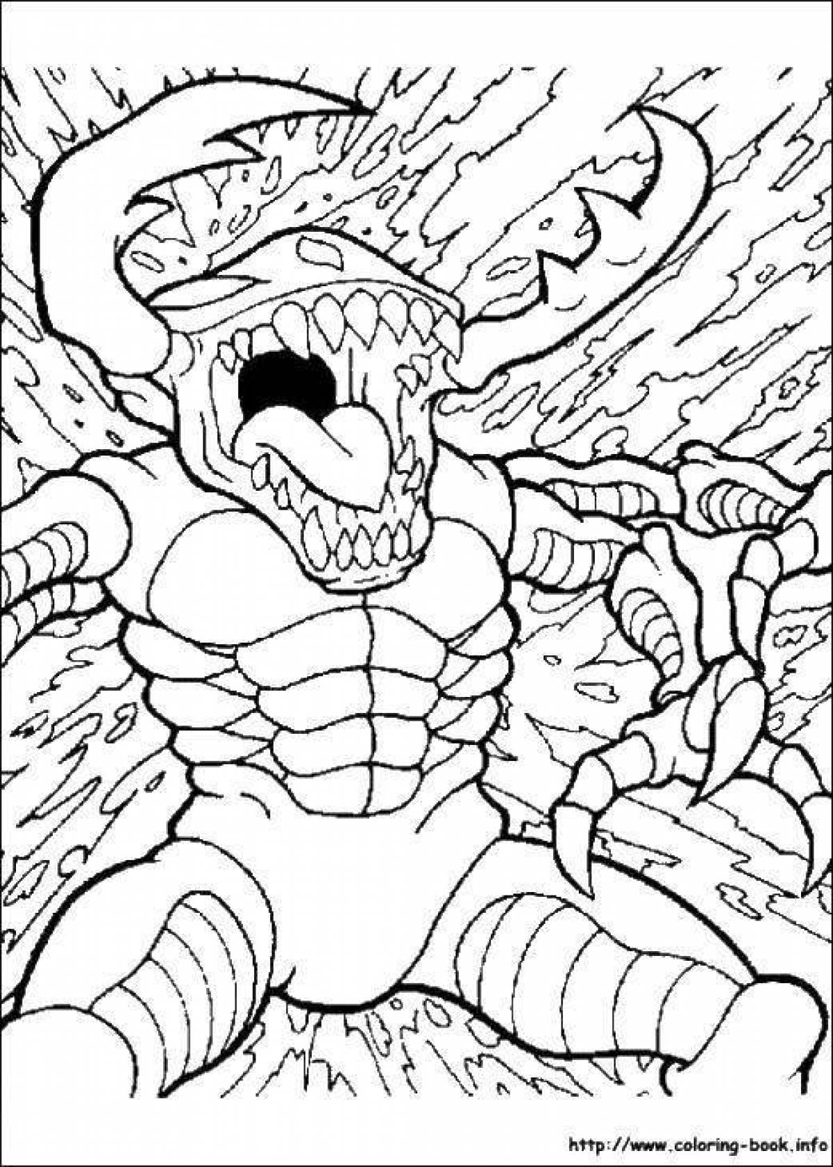 Disgusting monster coloring page