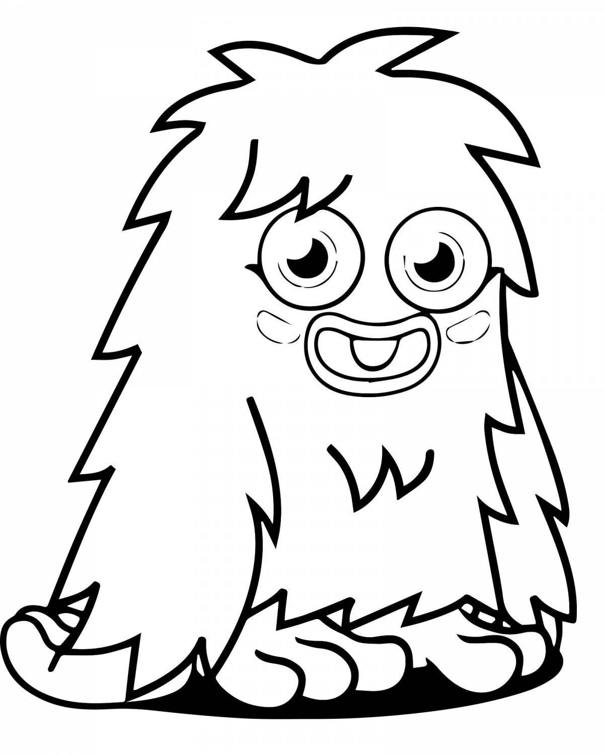 Weird monster coloring page