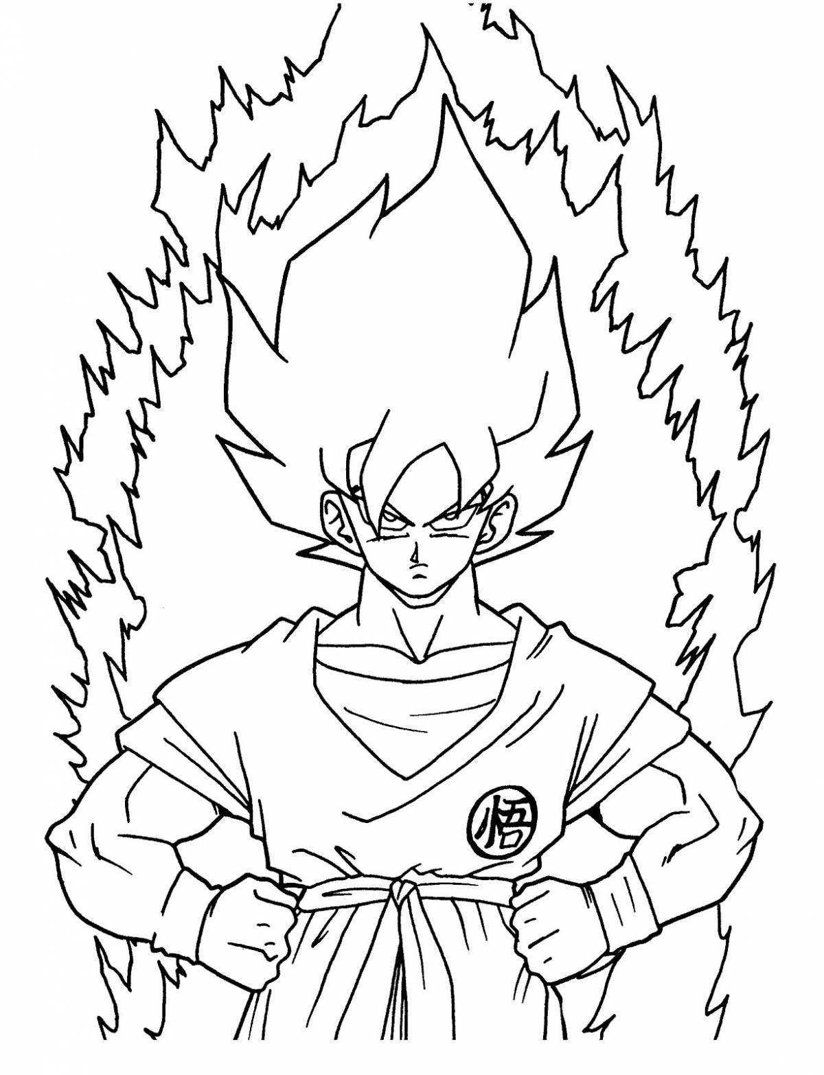 Glorious goku coloring page