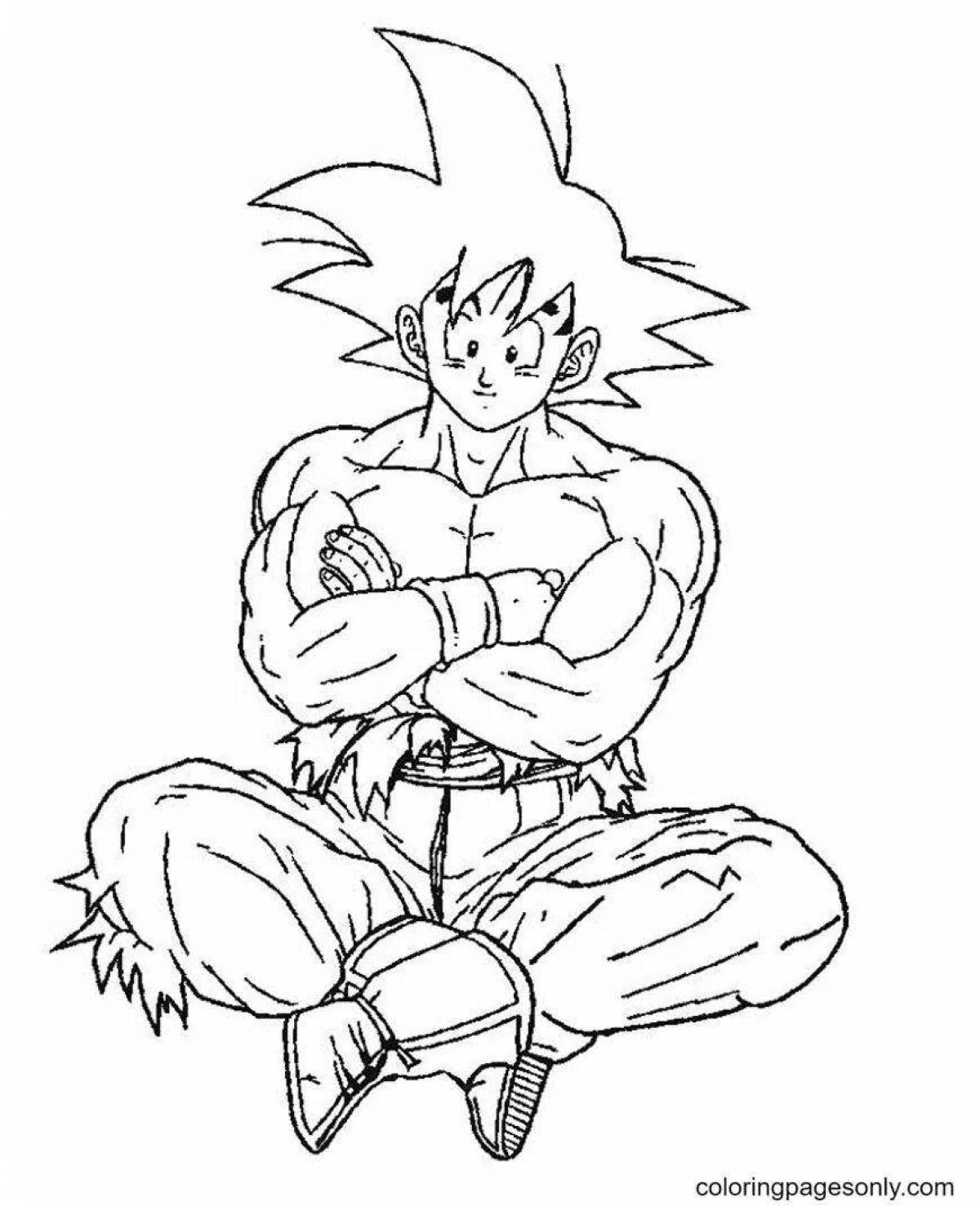 Goku live coloring page