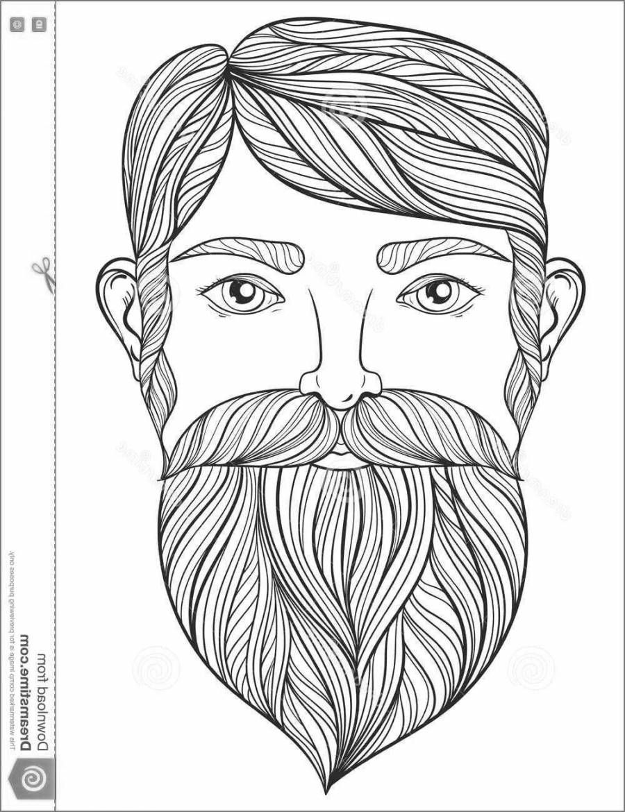 Нарисованное лицо мужчины с бородой