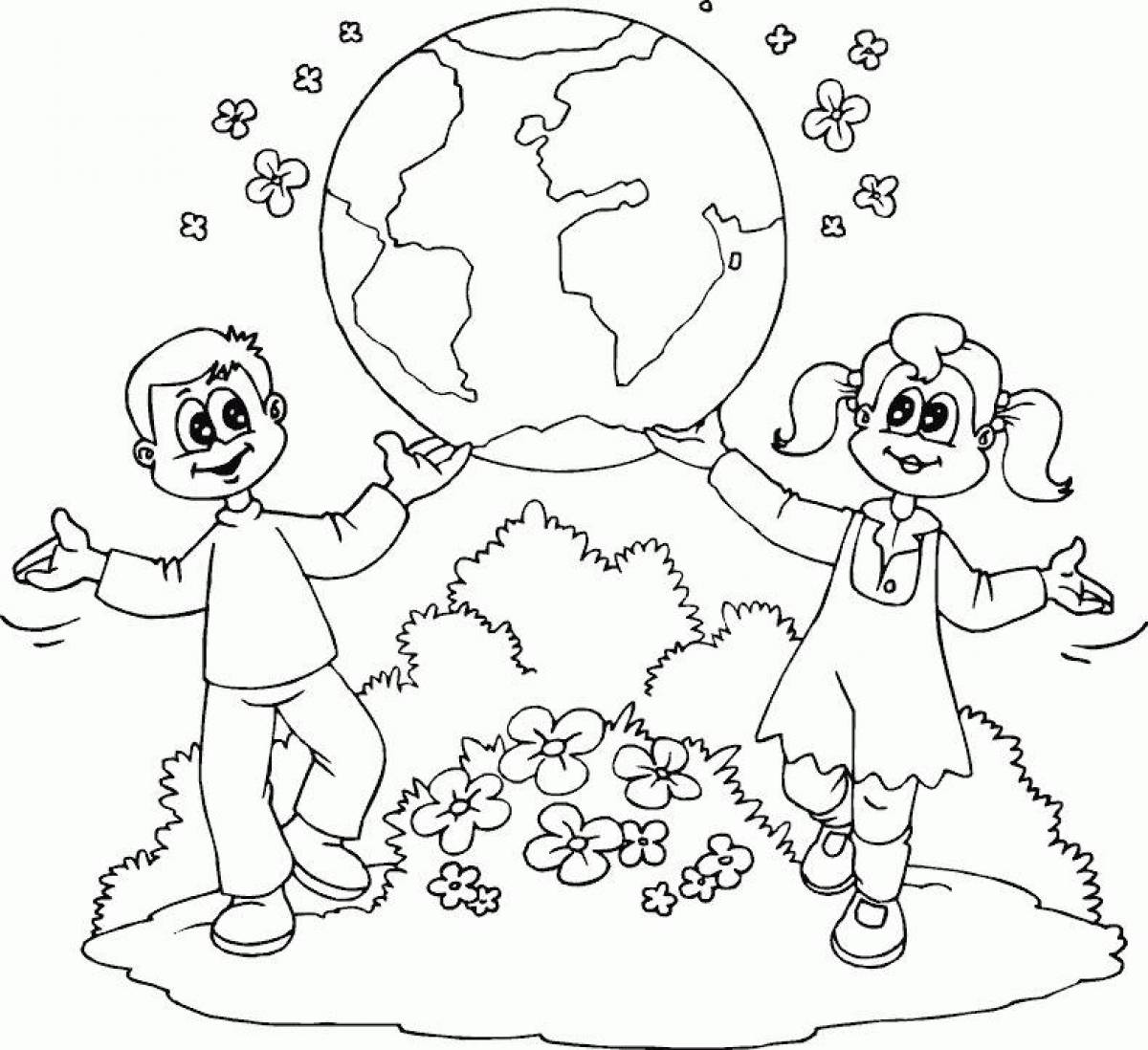 Планета земля раскраска для детей