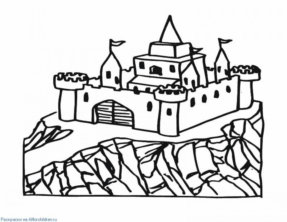 Древнерусский город крепость раскраска