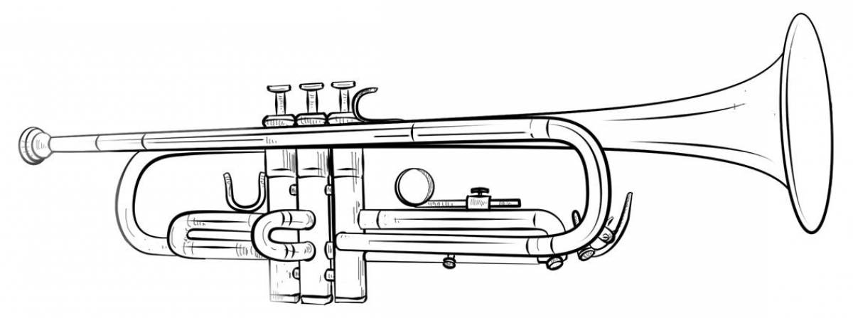 Труба рисунок. Труба раскраска. Труба карандашом. Труба музыкальная раскраска. Раскраска труба музыкальный инструмент.