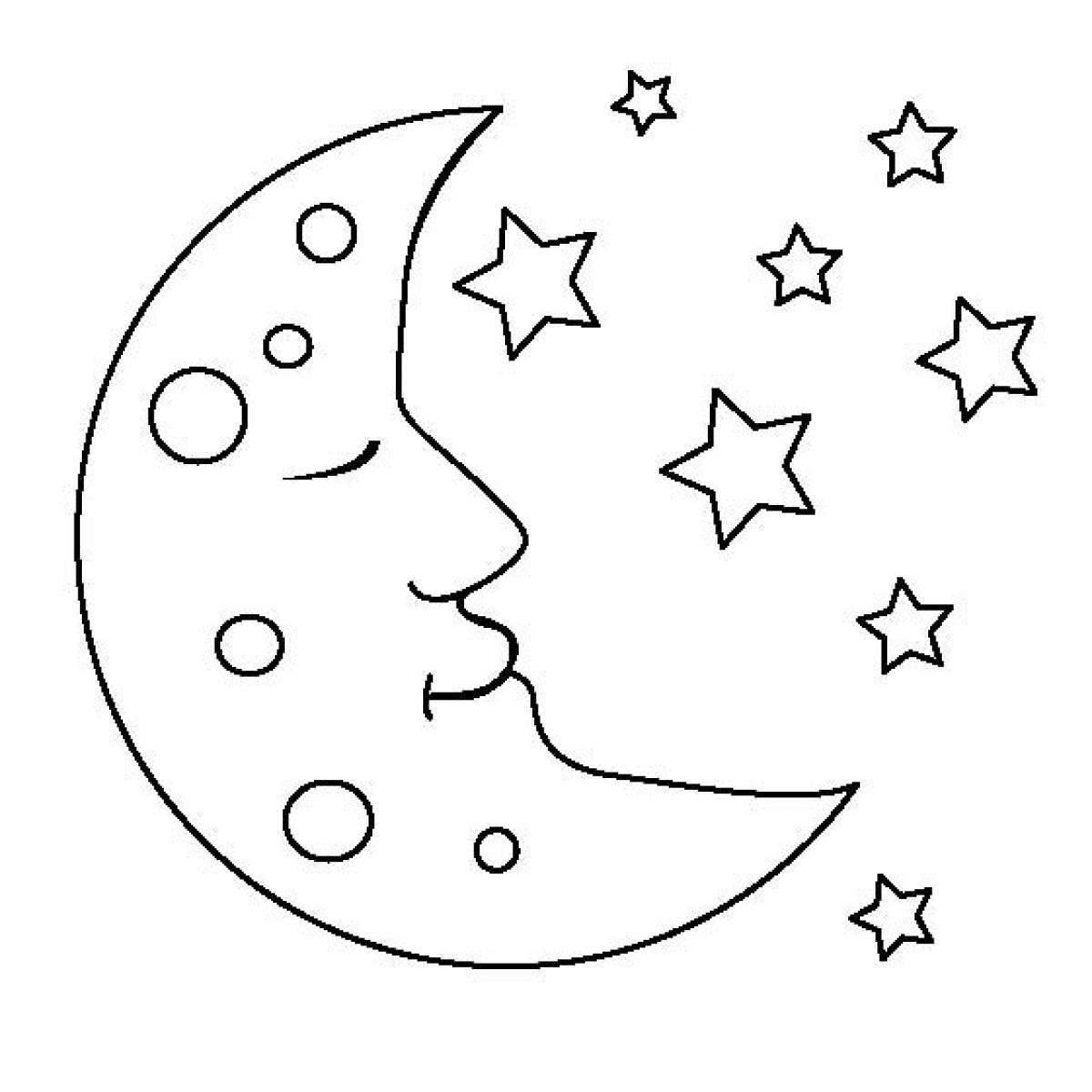 Stars and sleeping moon