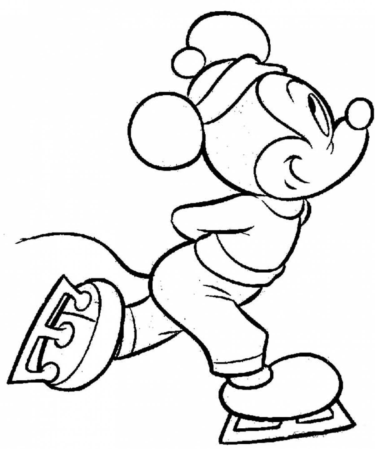 Mickey on skates