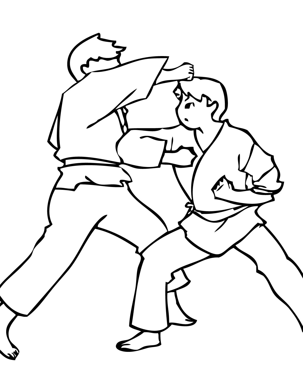 Karate coloring page