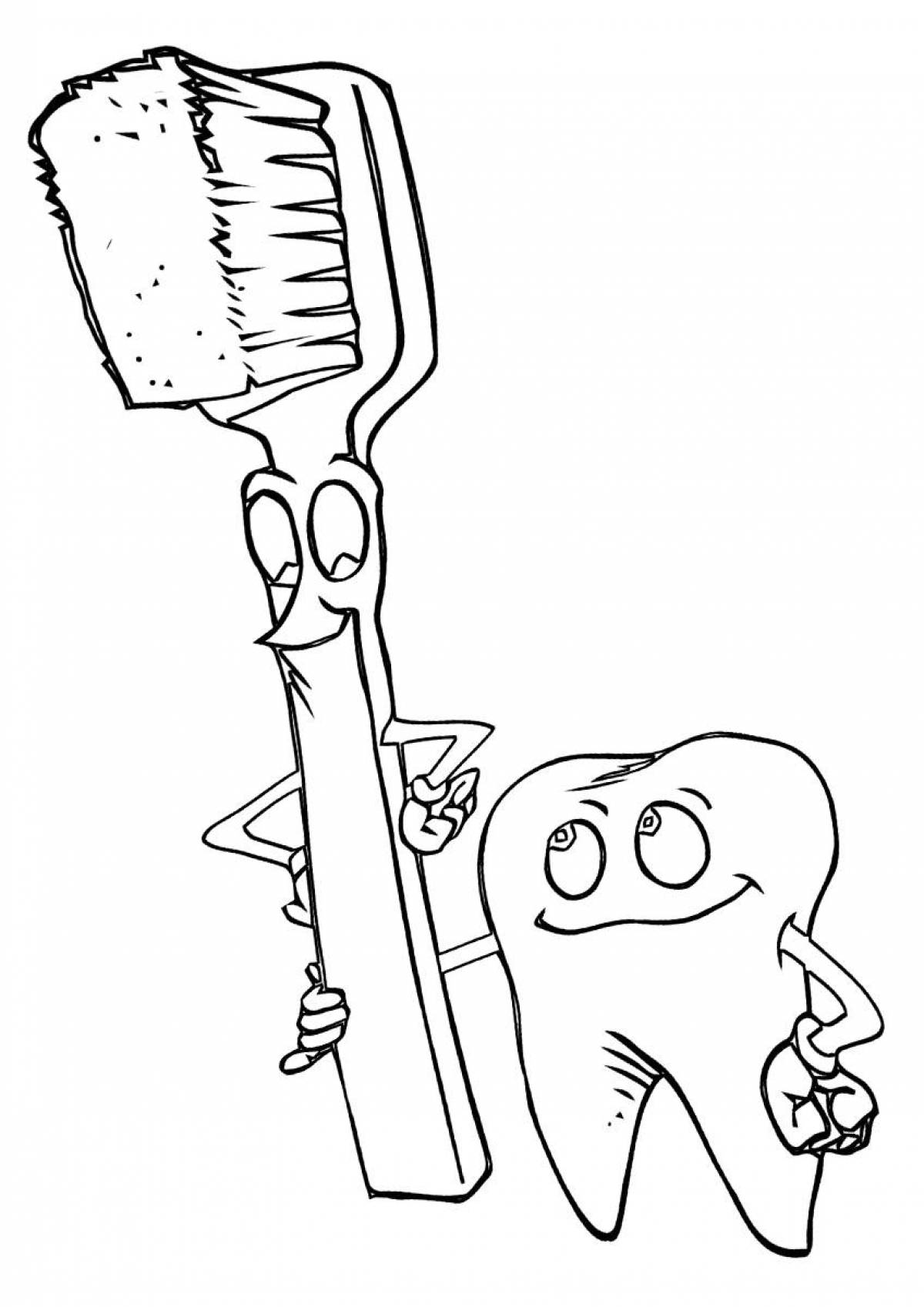Brush and tooth