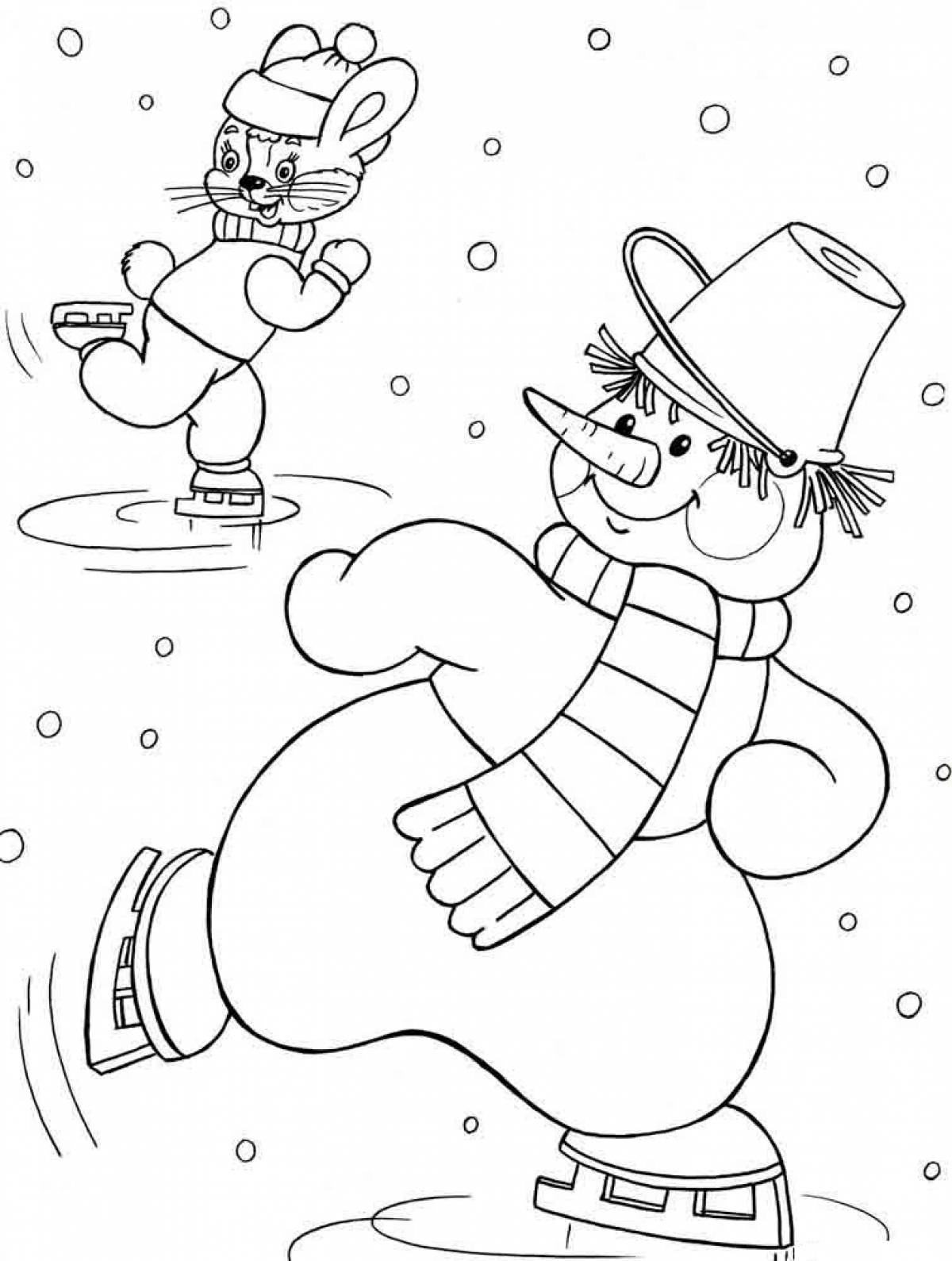 Snowman on skates
