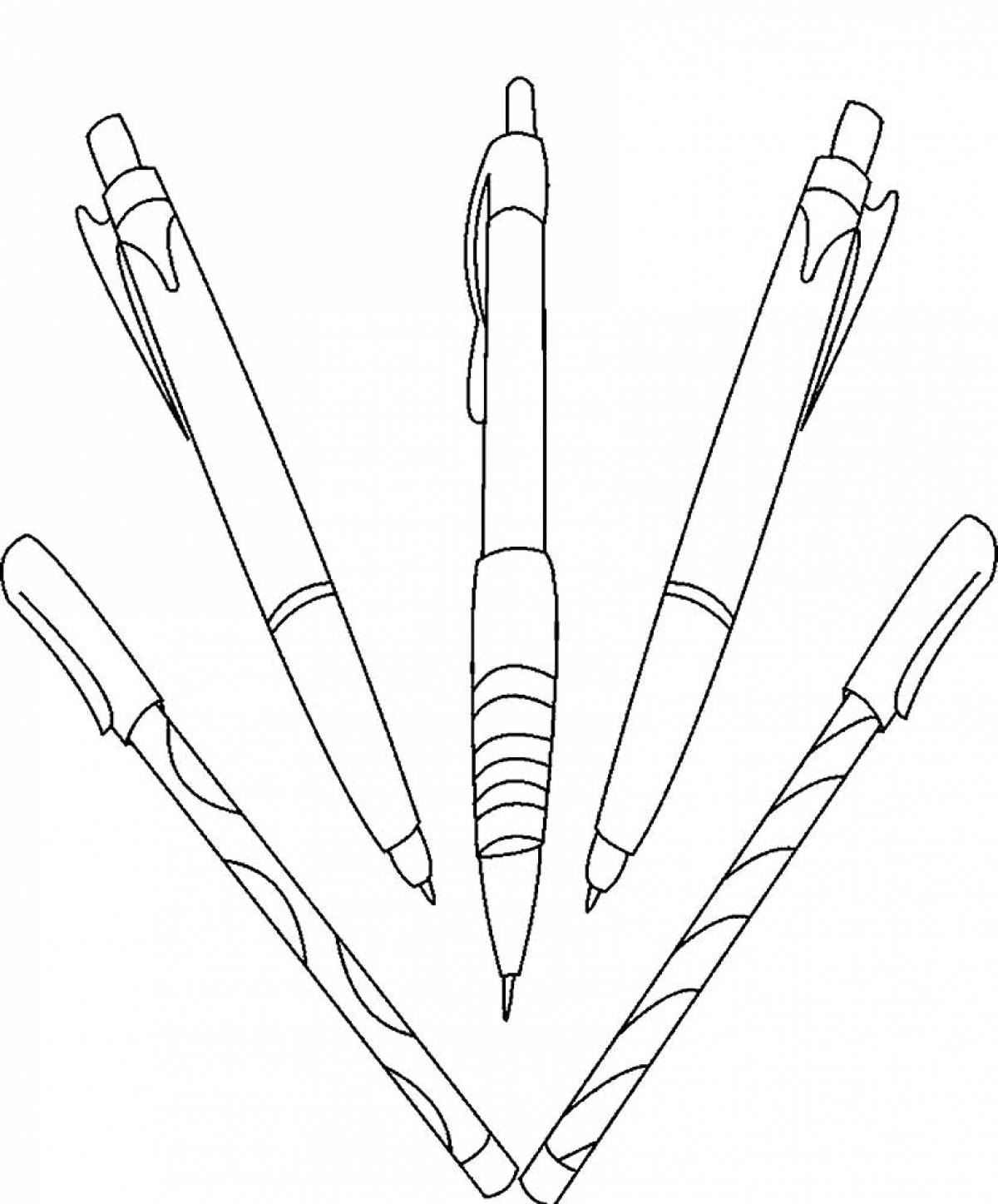 Pen ten. Ручка раскраска. Раскраска ручка шариковая. Ручка шариковая раскраска для детей. Раскраска ручка и карандаш.