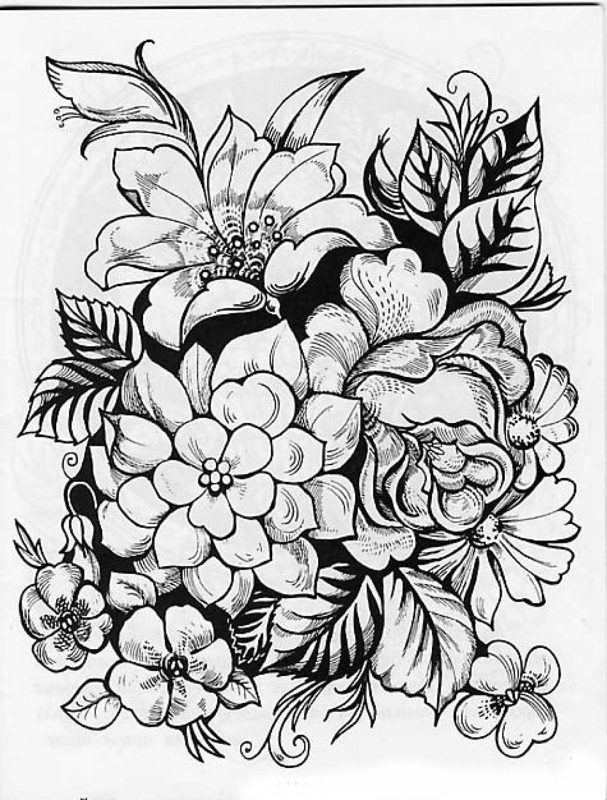 Zhostovo painting coloring page
