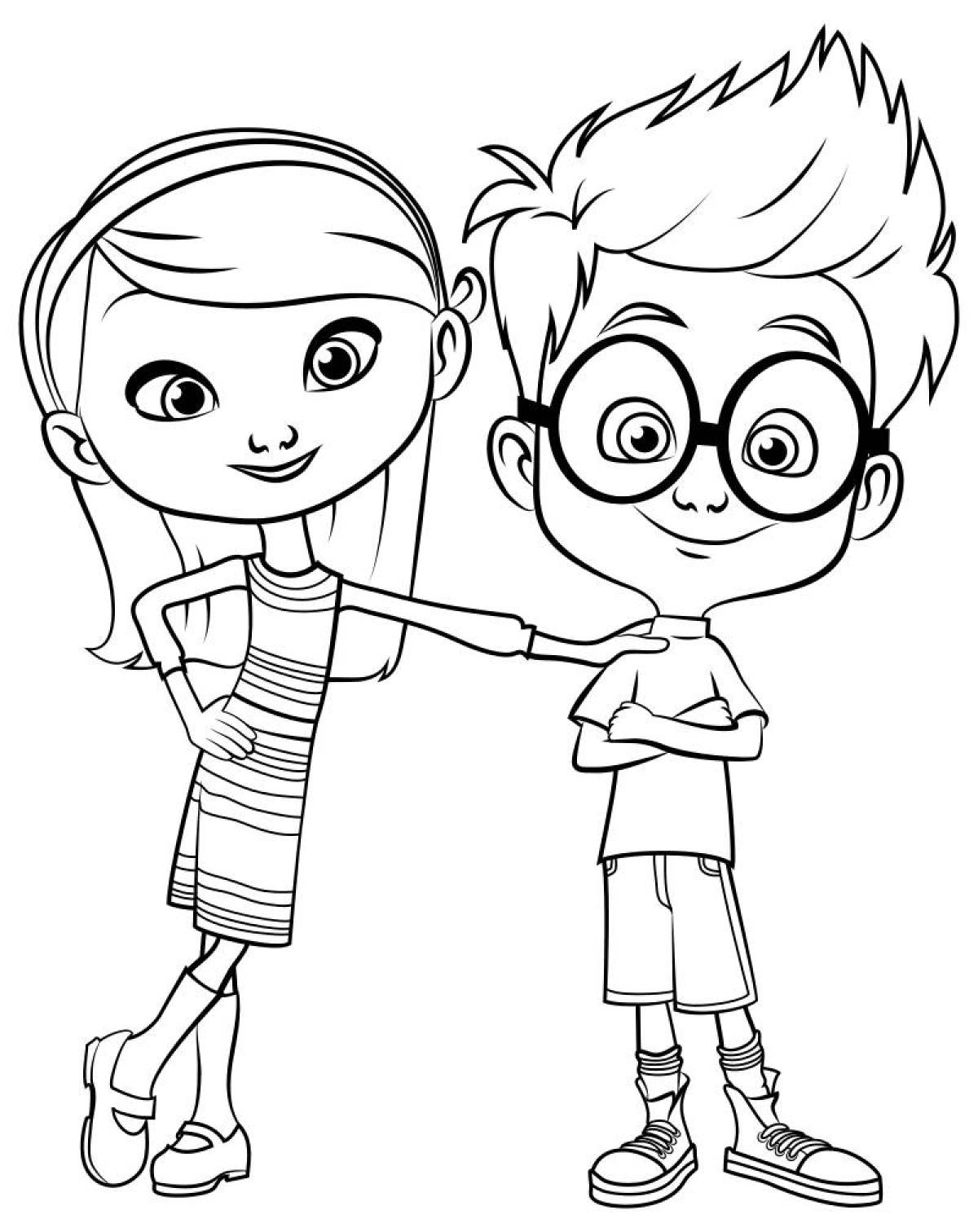 Girl and boy with glasses